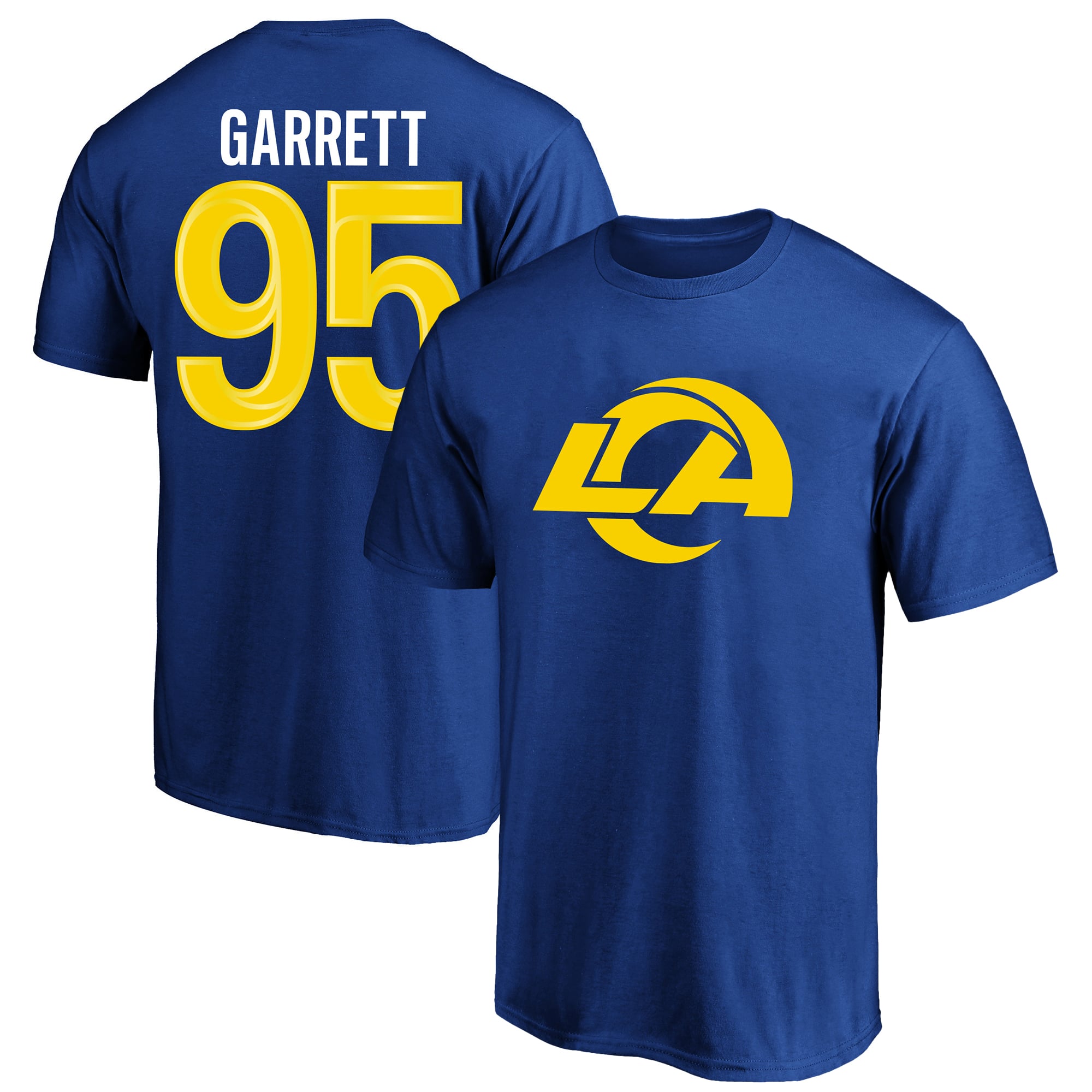 Men's Fanatics Myles Garrett Royal Los Angeles Rams Big & Tall Player Name Number T-Shirt