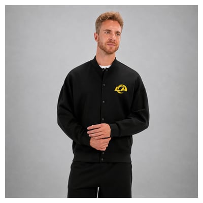 Los Angeles Rams Levelwear Insignia Luxe Signature Tri-Blend Bomber Jacket - Black
