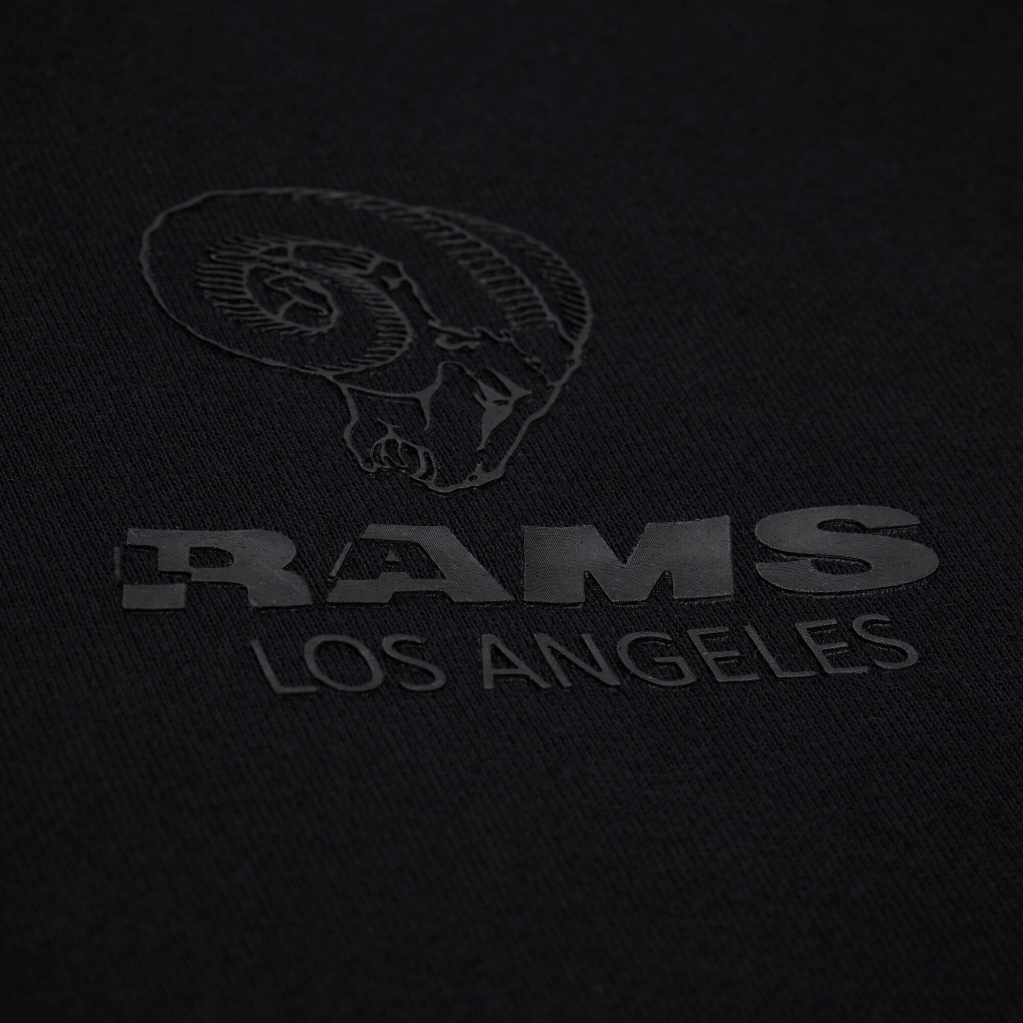 Men's Mitchell & Ness Black Los Angeles Rams Core Essentials Micro Logo Fleece Sweatshirt