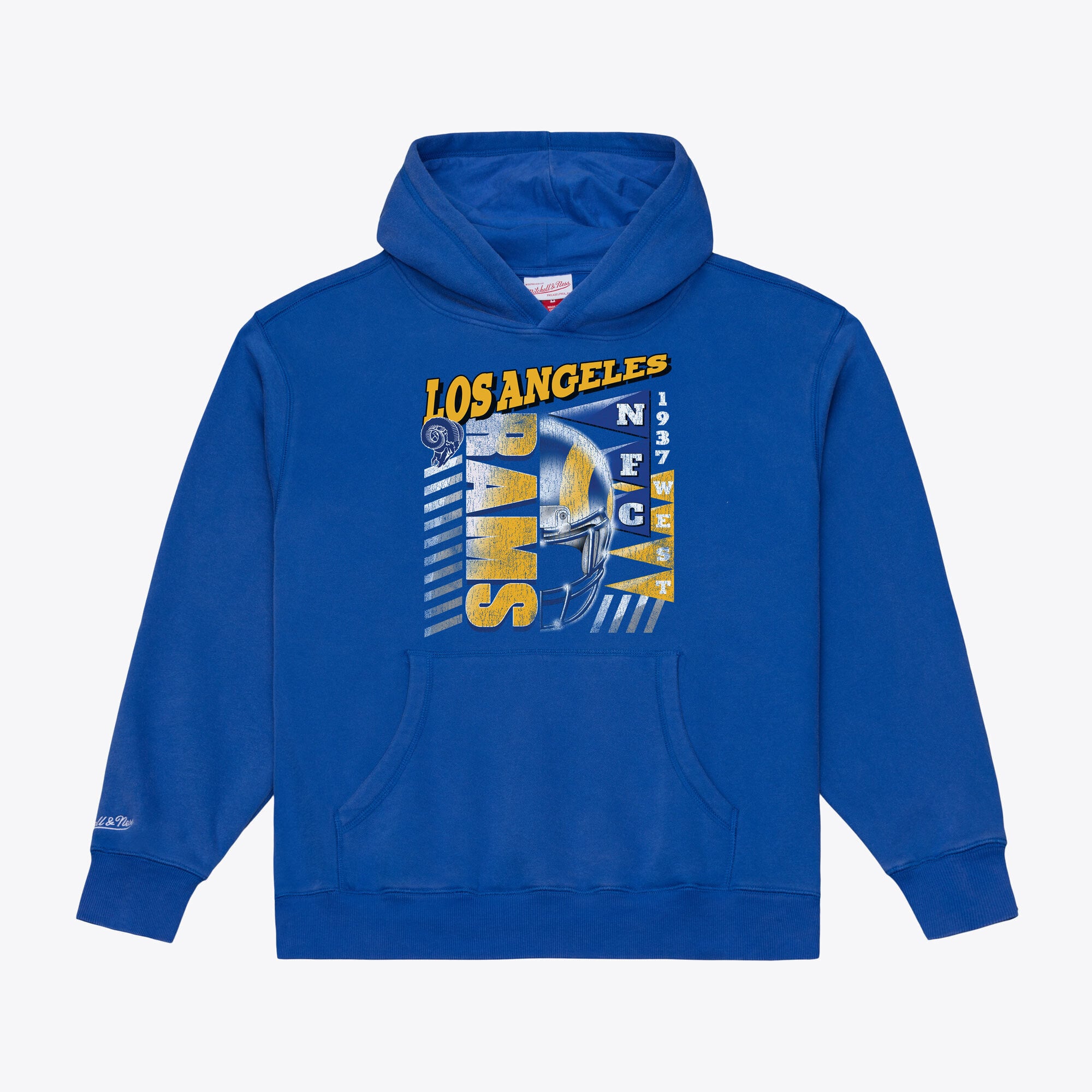 Sweat à capuche en polaire graphique Mitchell & Ness Royal Los Angeles Rams Core Essentials Street pour homme