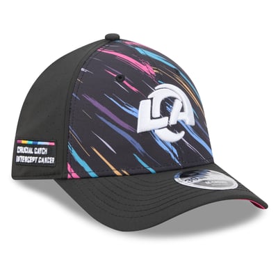 Los Angeles Rams New Era 2026 NFL Crucial Catch 39THIRTY M-Crown Stretch Hat - Black