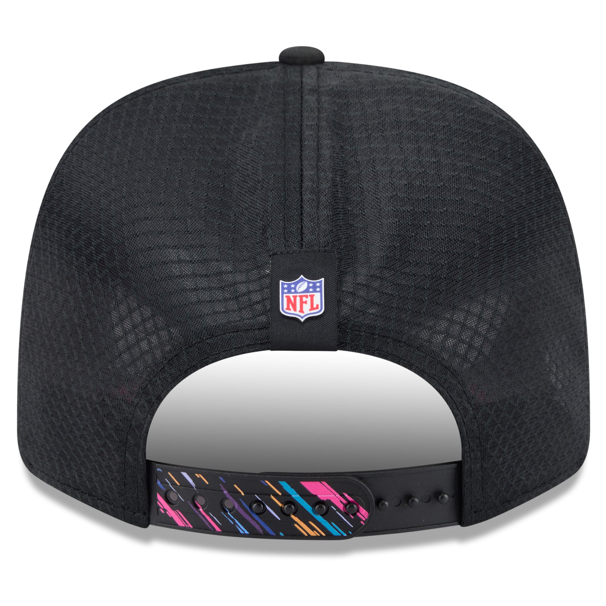 Men's New Era Black Los Angeles Rams 2026 NFL Crucial Catch 9SEVENTY Adjustable Trucker Hat