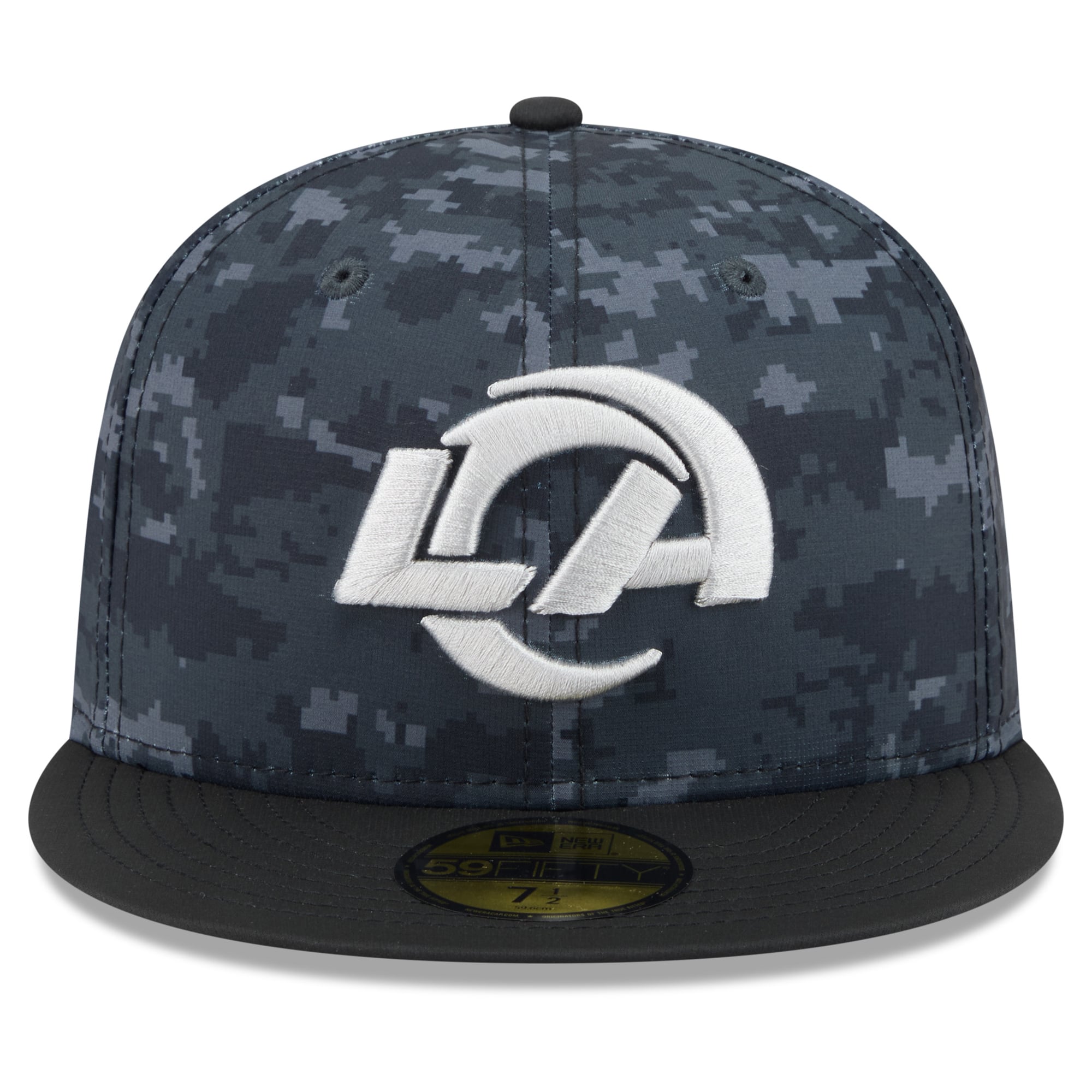 Casquette ajustée New Era noire pour homme Los Angeles Rams 2026 Salute To Service 59FIFTY