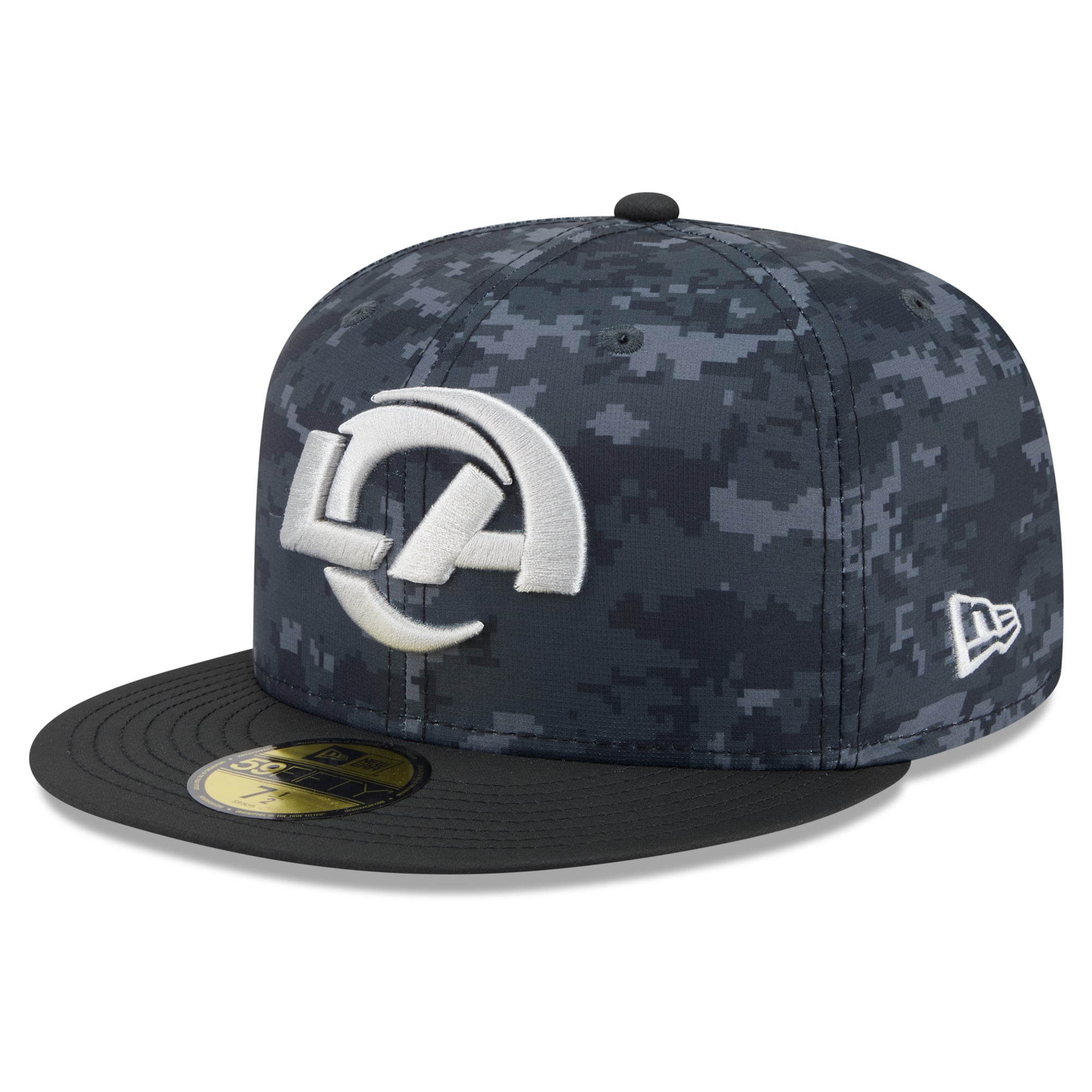 Casquette ajustée New Era noire pour homme Los Angeles Rams 2026 Salute To Service 59FIFTY