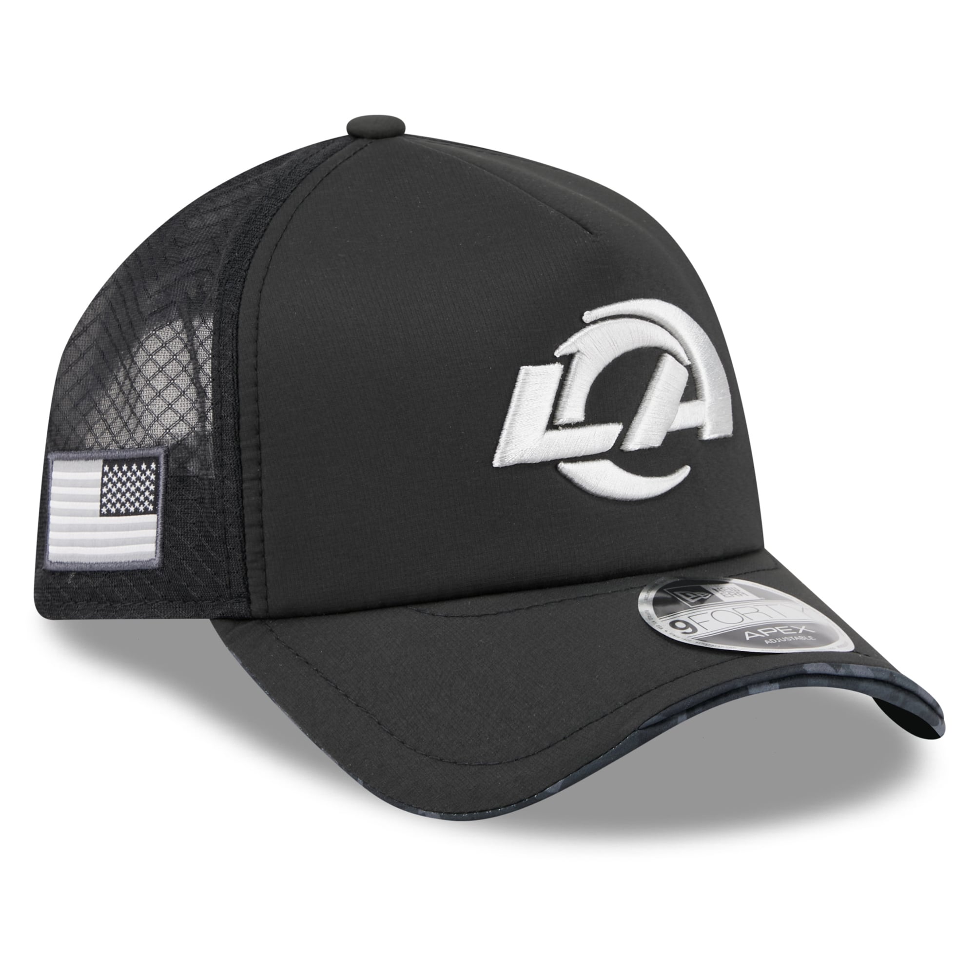 Casquette trucker ajustable New Era Apex 9FORTY noire pour homme