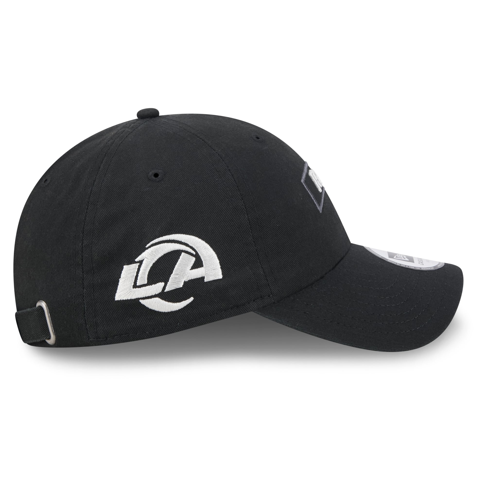 Casquette New Era noire pour homme Los Angeles Rams 2026 Salute To Service, style classique décontracté et ajustable