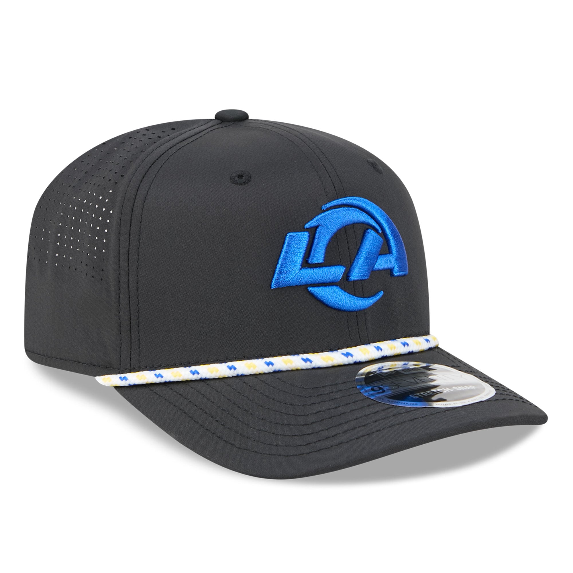 Casquette ajustable New Era noire Los Angeles Rams 9SEVENTY pour homme