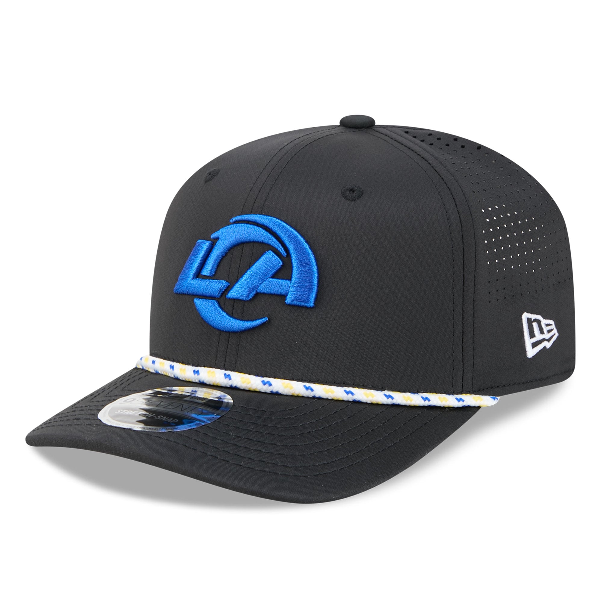 Casquette ajustable New Era noire Los Angeles Rams 9SEVENTY pour homme