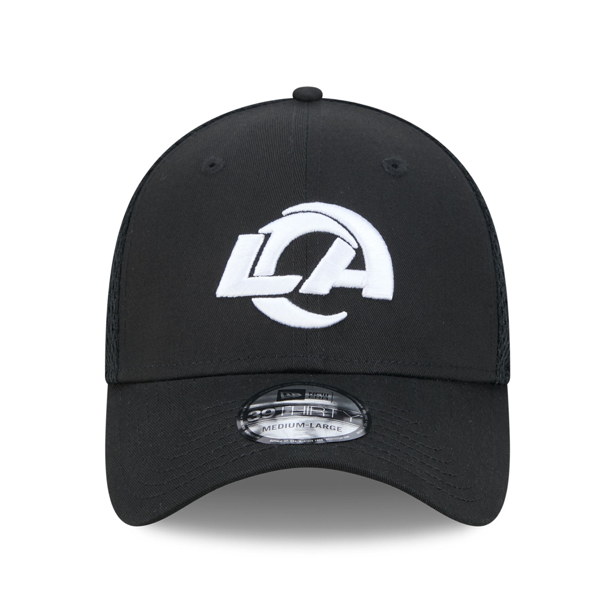 Casquette New Era noire Los Angeles Rams Main Neo 39THIRTY Flex pour homme