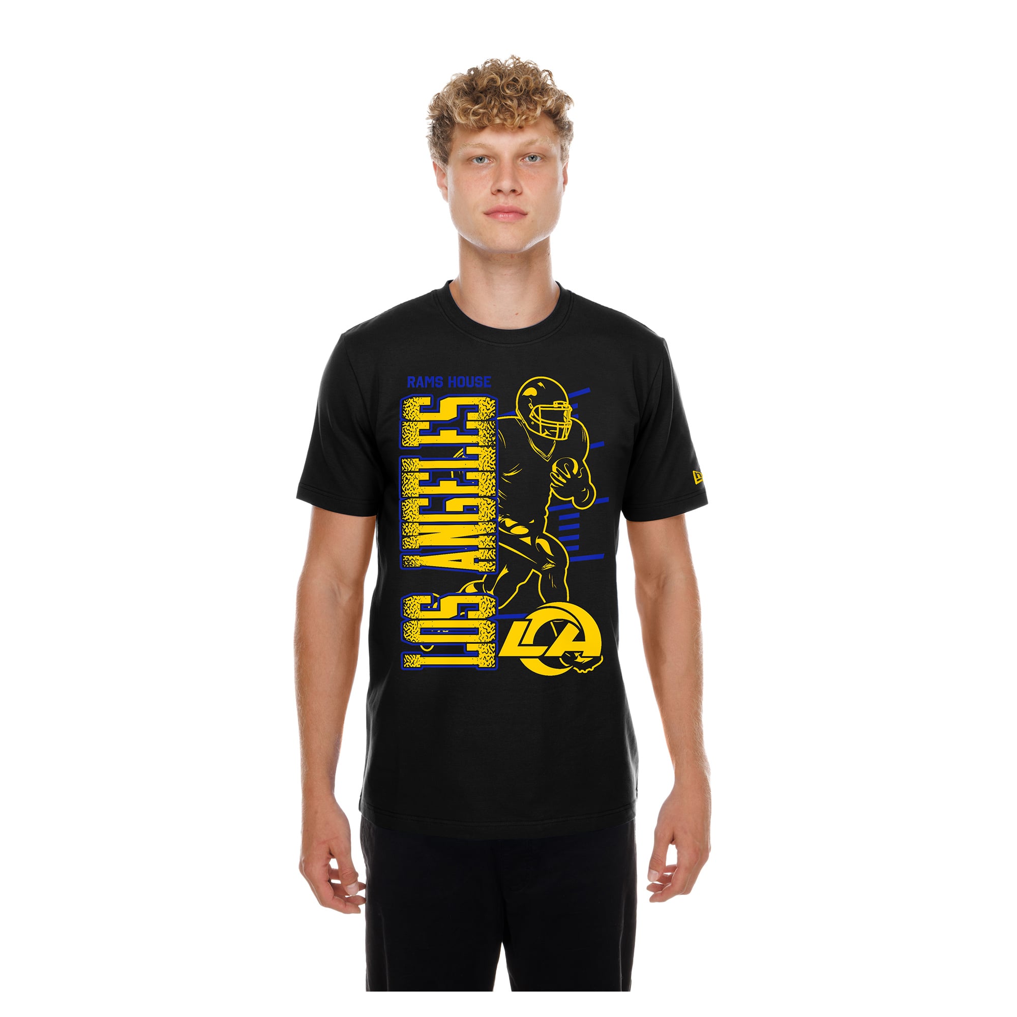 T-shirt noir New Era pour homme, camp d'entraînement des Rams de Los Angeles