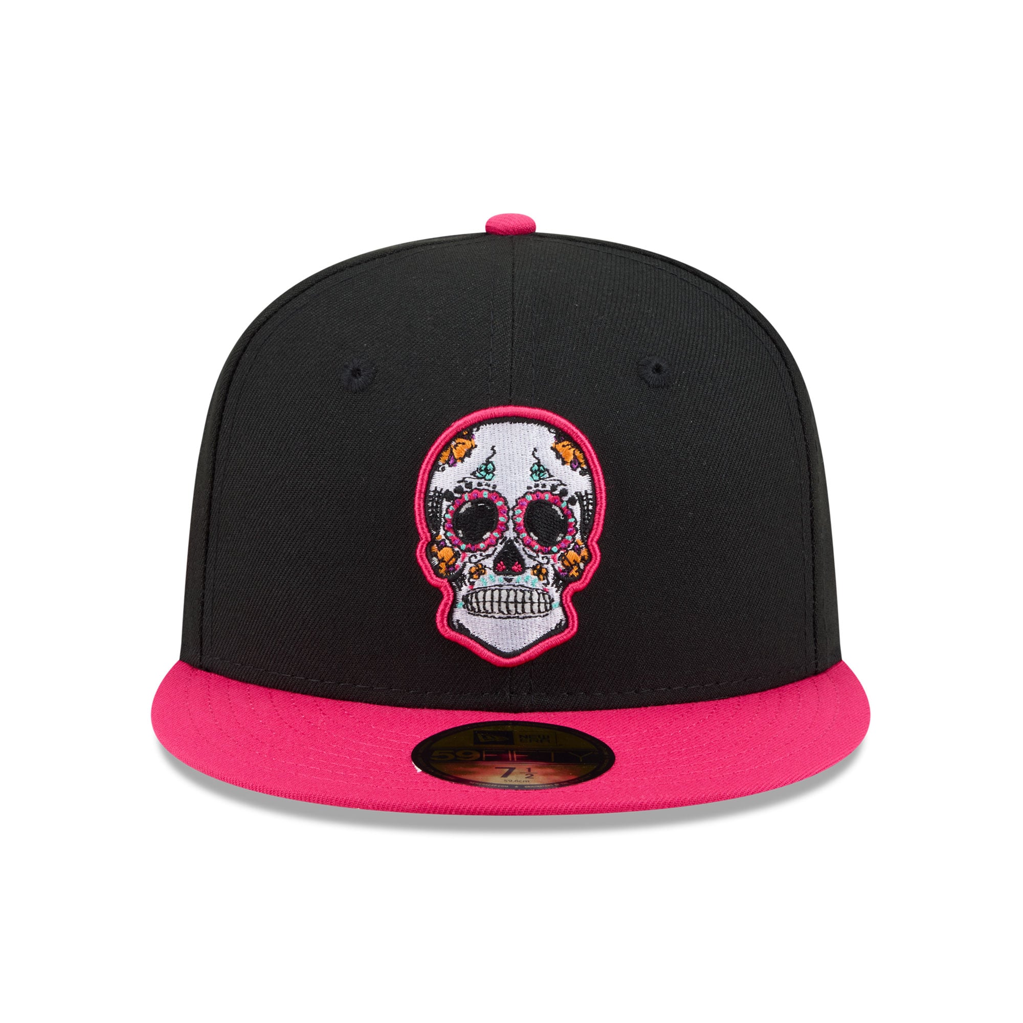Casquette ajustée New Era 59FIFTY pour homme, noire et rose, Los Angeles Rams, Jour des Morts