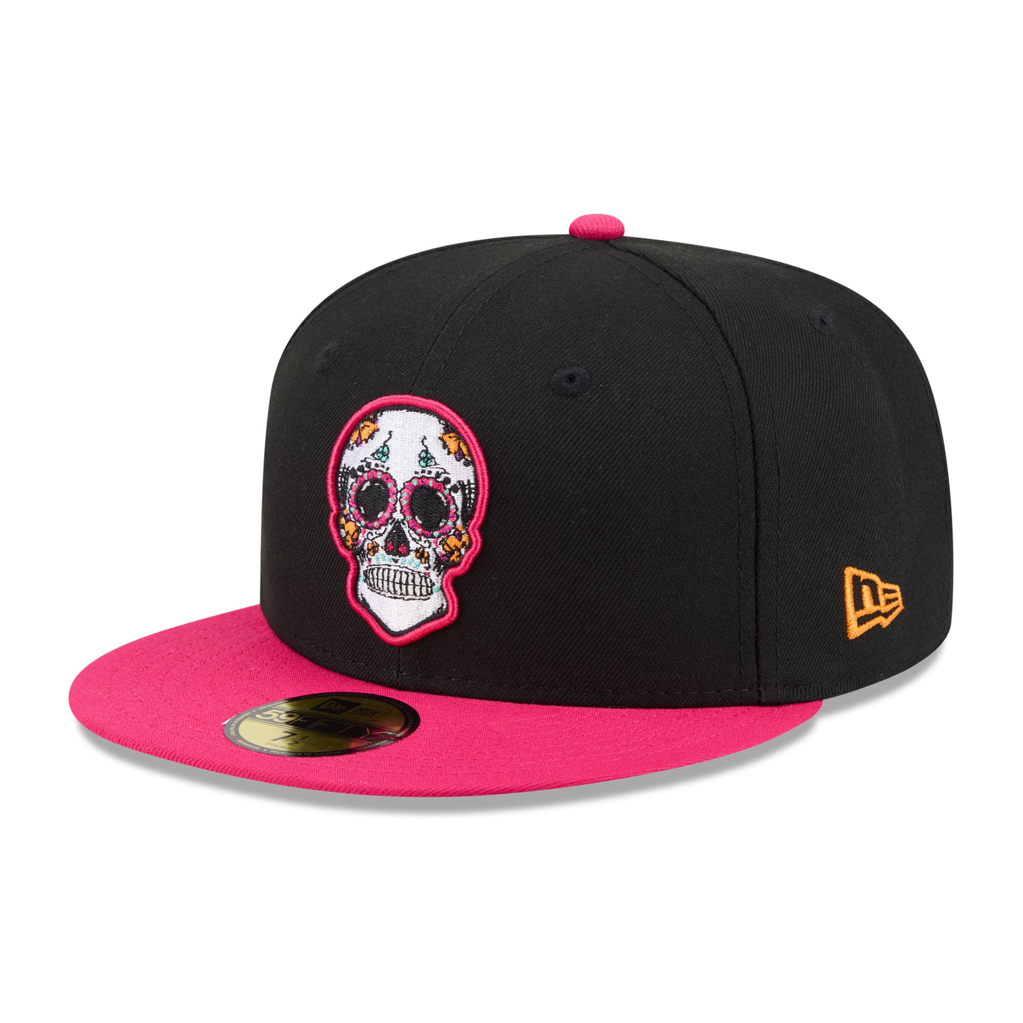 Casquette ajustée New Era 59FIFTY pour homme, noire et rose, Los Angeles Rams, Jour des Morts