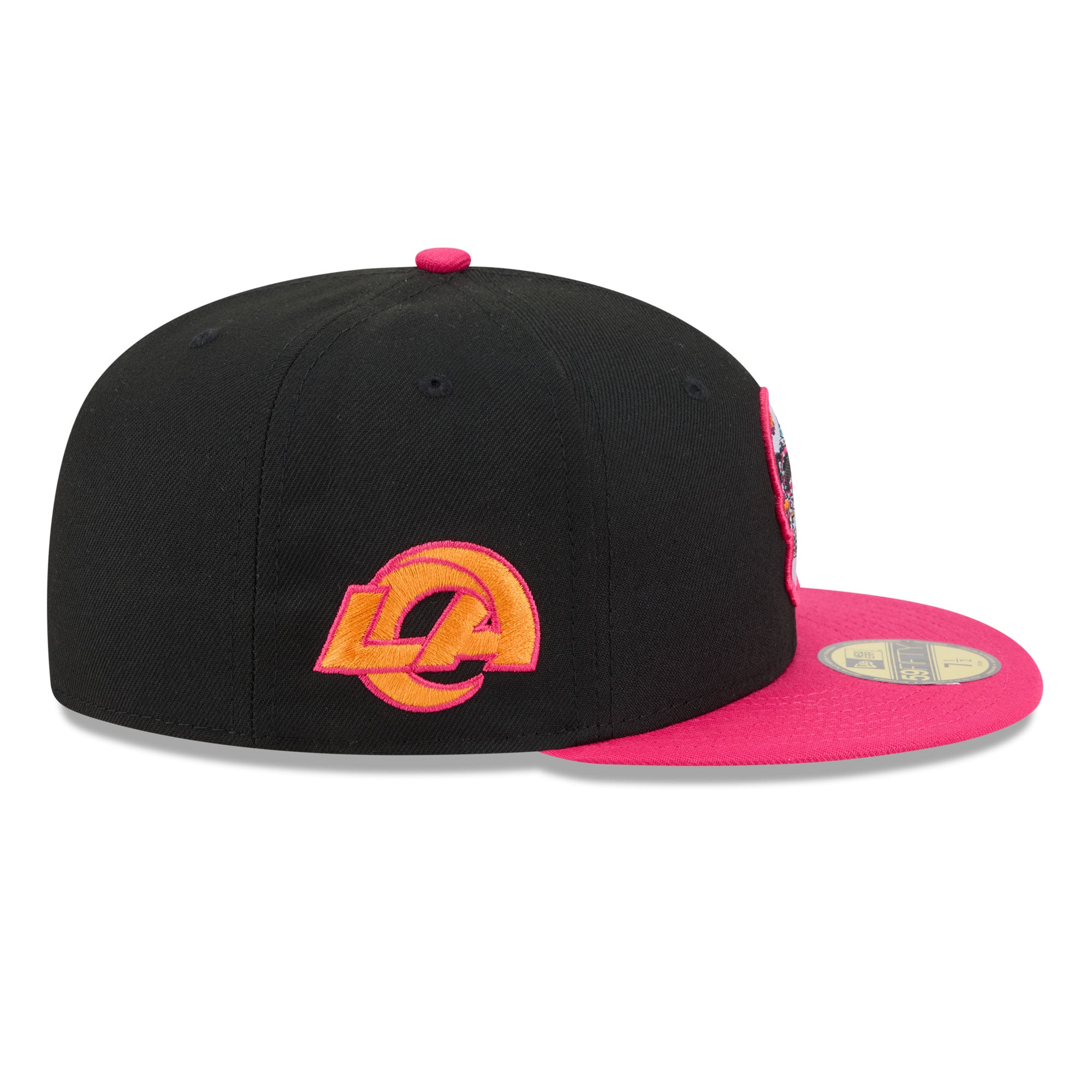Men's New Era Black/Pink Los Angeles Rams Day Of The Dead 59FIFTY Fitted Hat