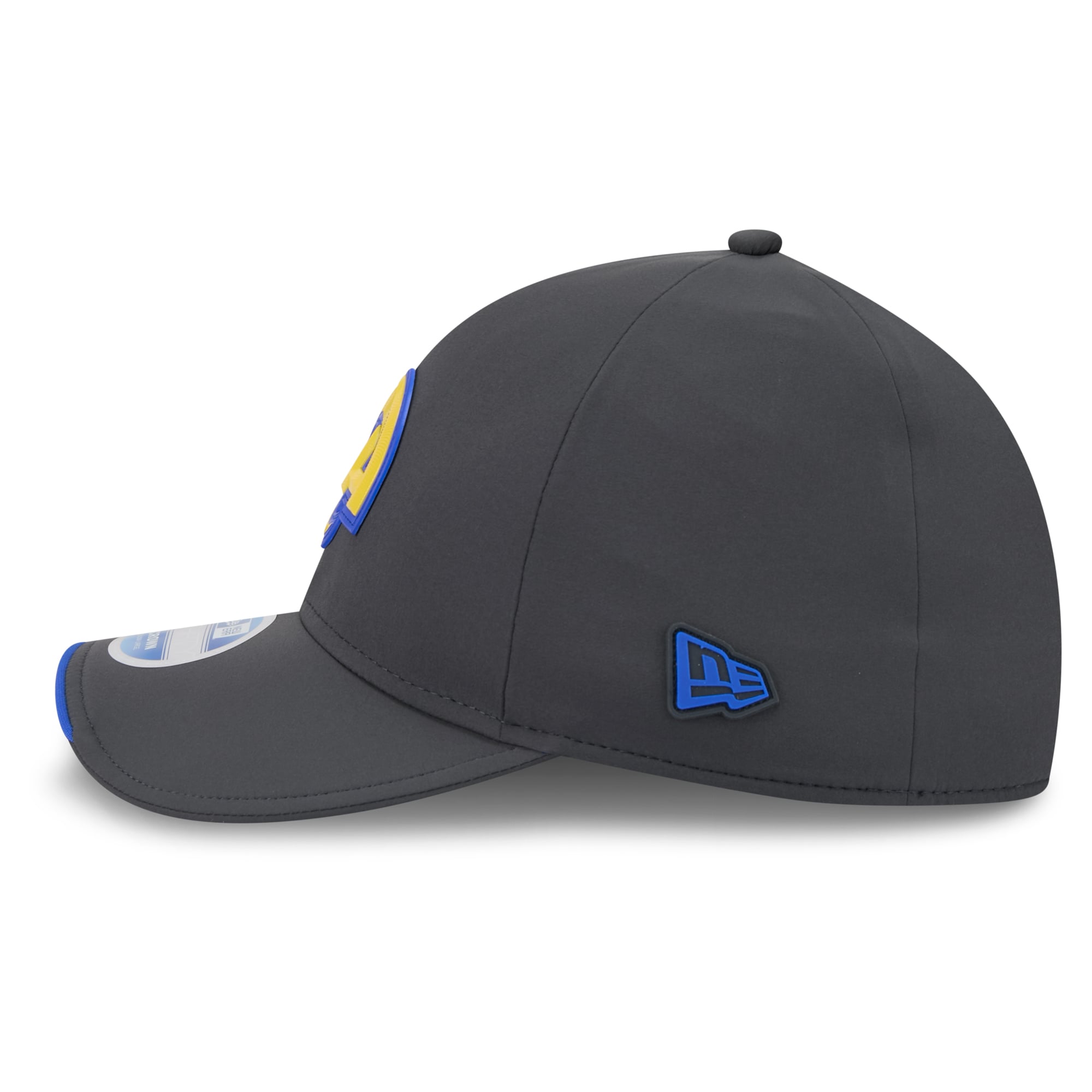 Casquette New Era 39THIRTY M-Crown Stretch pour homme, couleur anthracite, Los Angeles Rams 2026, idéale les temps froids.