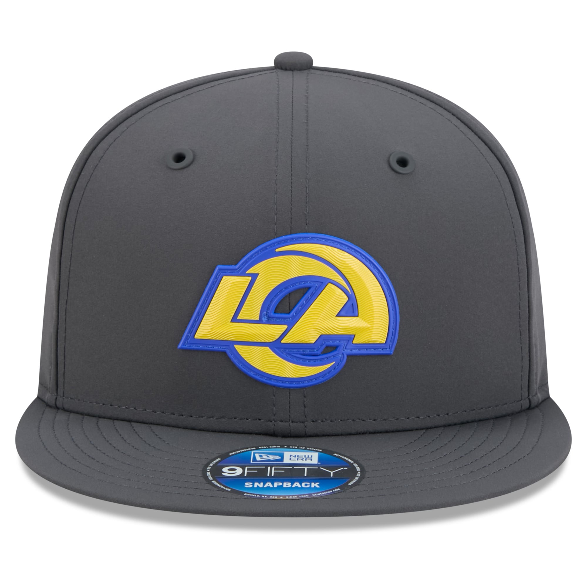 Casquette snapback New Era 9FIFTY pour homme, couleur anthracite, Los Angeles Rams 2026, idéale pour les temps froids.