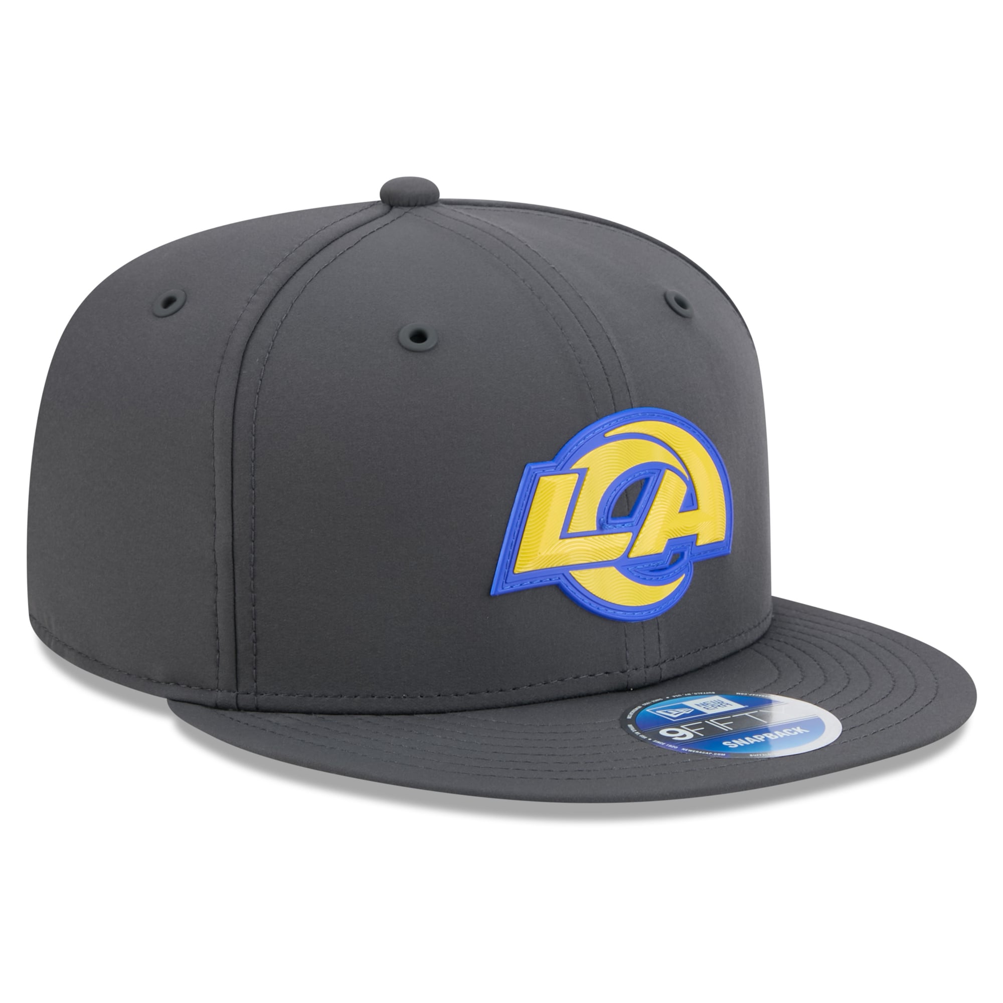 Casquette snapback New Era 9FIFTY pour homme, couleur anthracite, Los Angeles Rams 2026, idéale pour les temps froids.