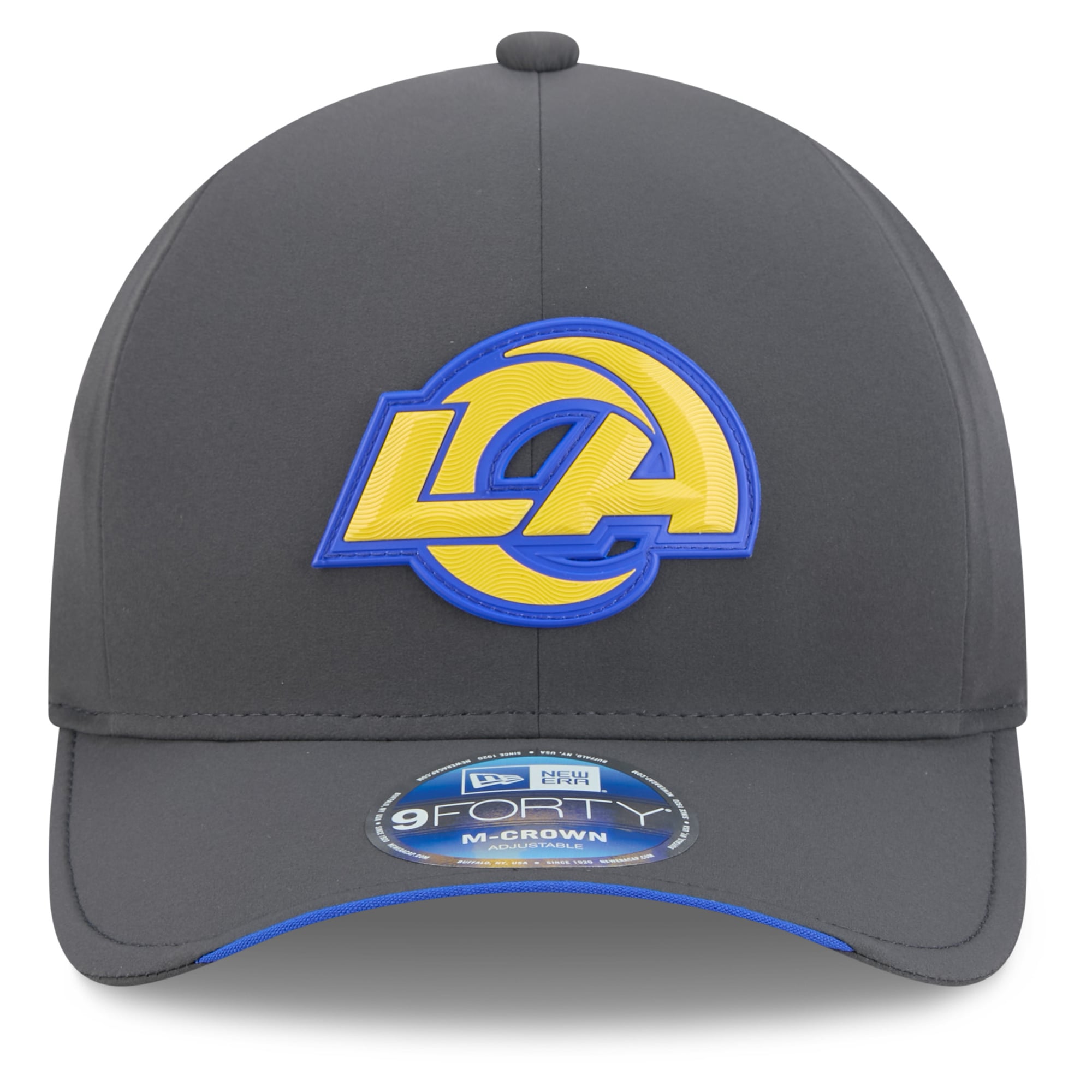 Casquette ajustable New Era 9FORTY M-Crown pour homme, couleur anthracite, Los Angeles Rams 2026, idéale pour les temps froids.