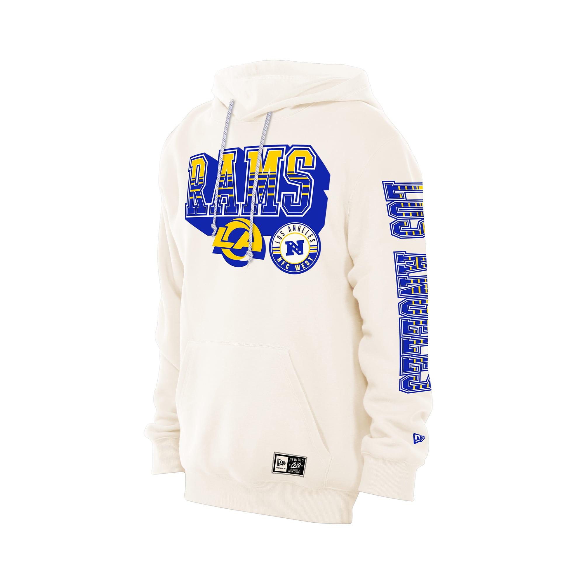 Men's New Era Cream Los Angeles Rams Dune Dust Hoodie