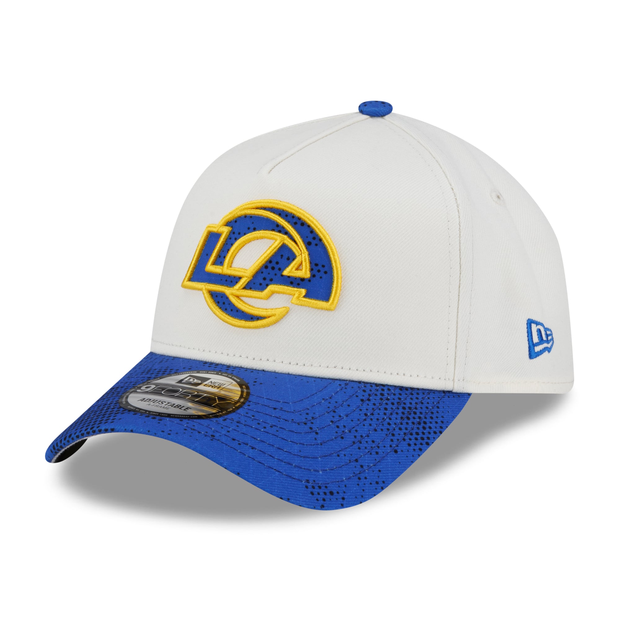 Casquette ajustable New Era crème Los Angeles Rams Collection 9FORTY A-Frame pour homme