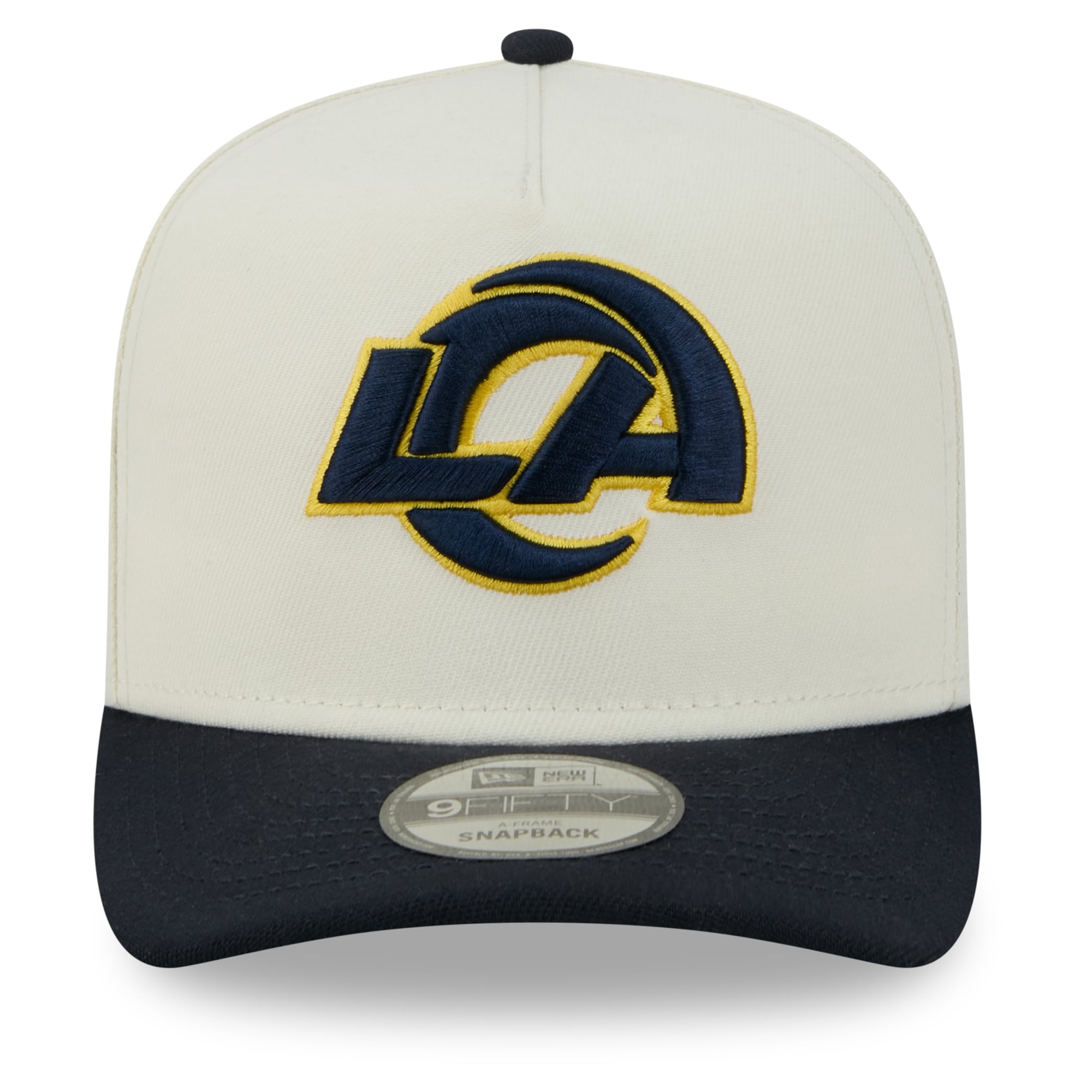 Men's New Era Cream Los Angeles Rams Rivalries Collection Fan Pack A-Frame 9FIFTY Snapback Hat