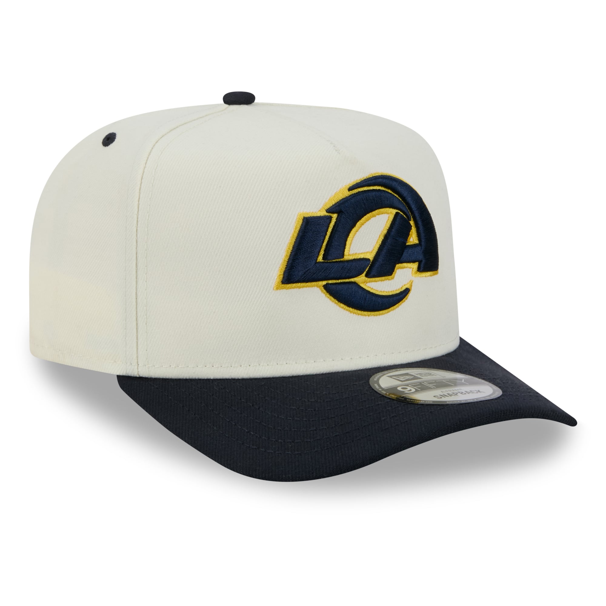 Men's New Era Cream Los Angeles Rams Rivalries Collection Fan Pack A-Frame 9FIFTY Snapback Hat