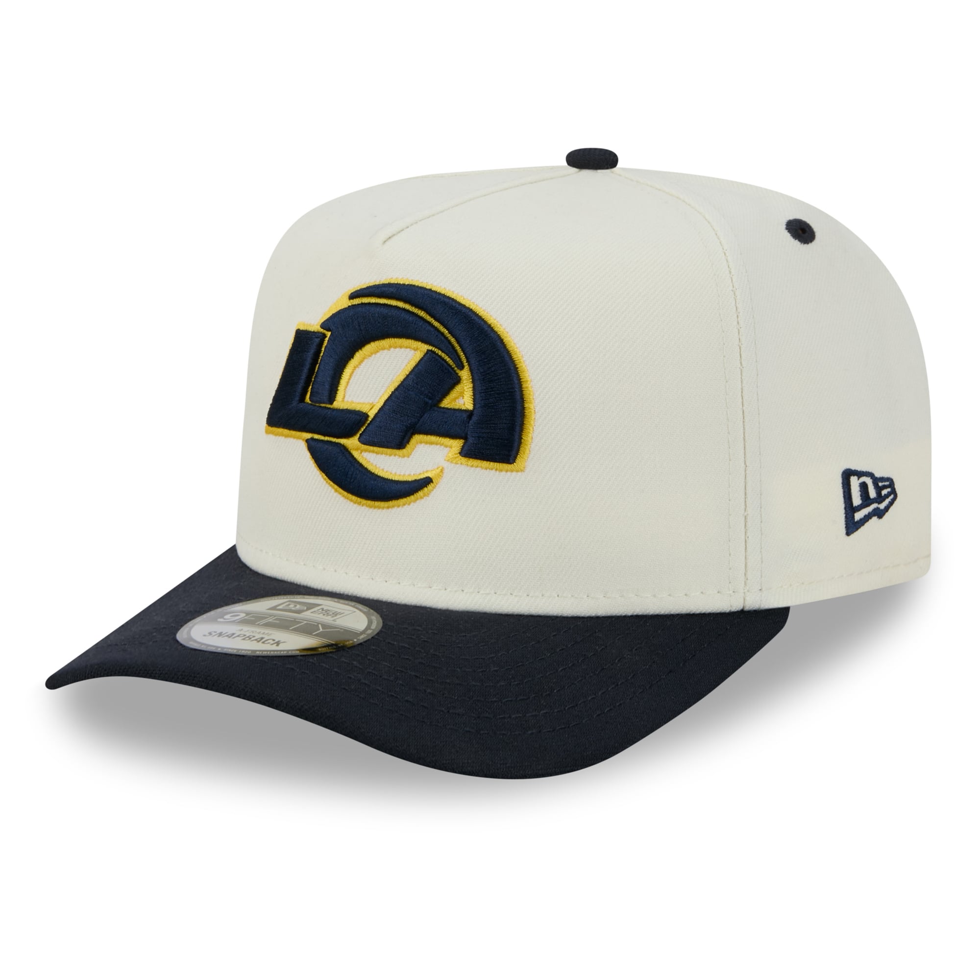 Men's New Era Cream Los Angeles Rams Rivalries Collection Fan Pack A-Frame 9FIFTY Snapback Hat