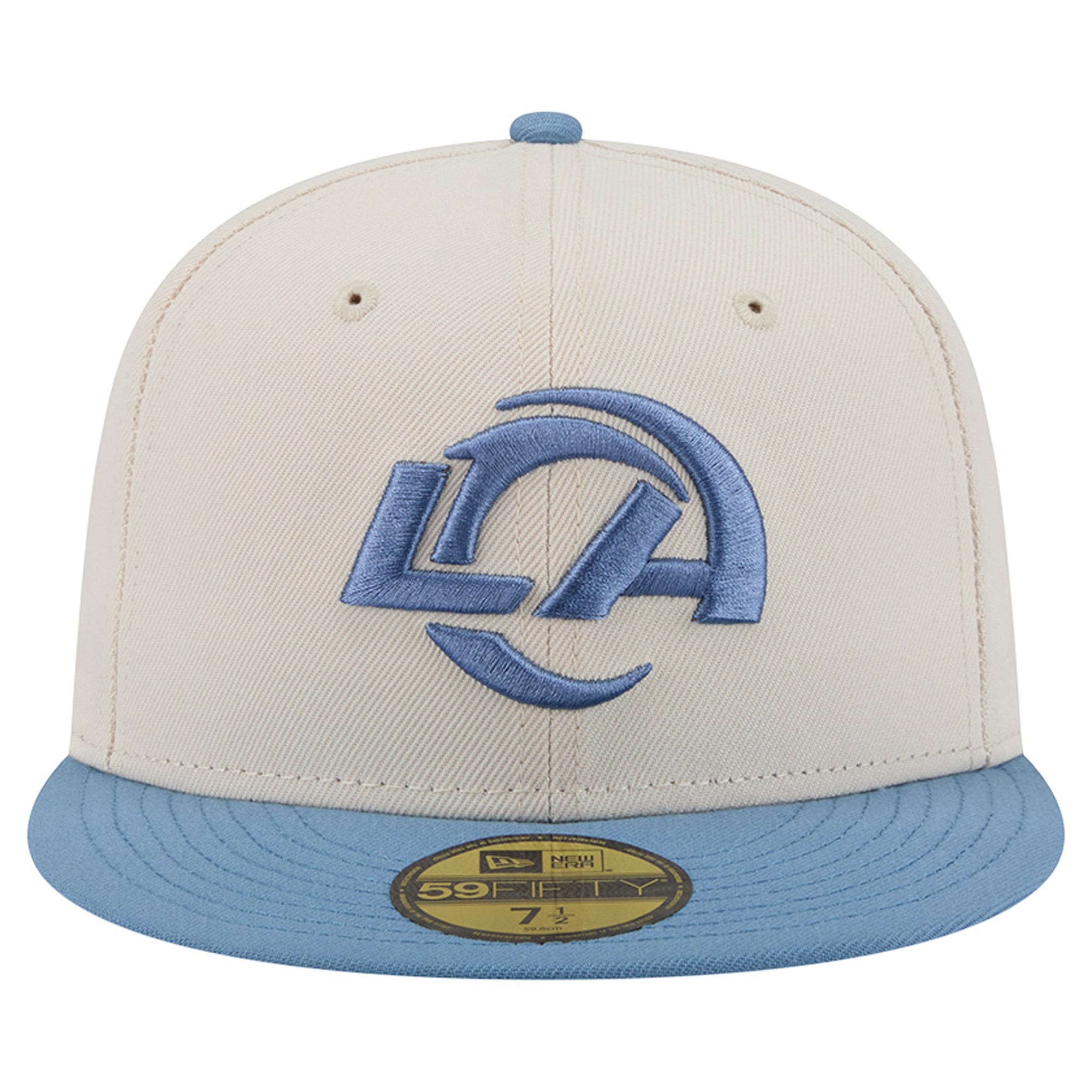 Casquette ajustée New Era 59FIFTY pour homme, coloris crème/bleu, Los Angeles Rams