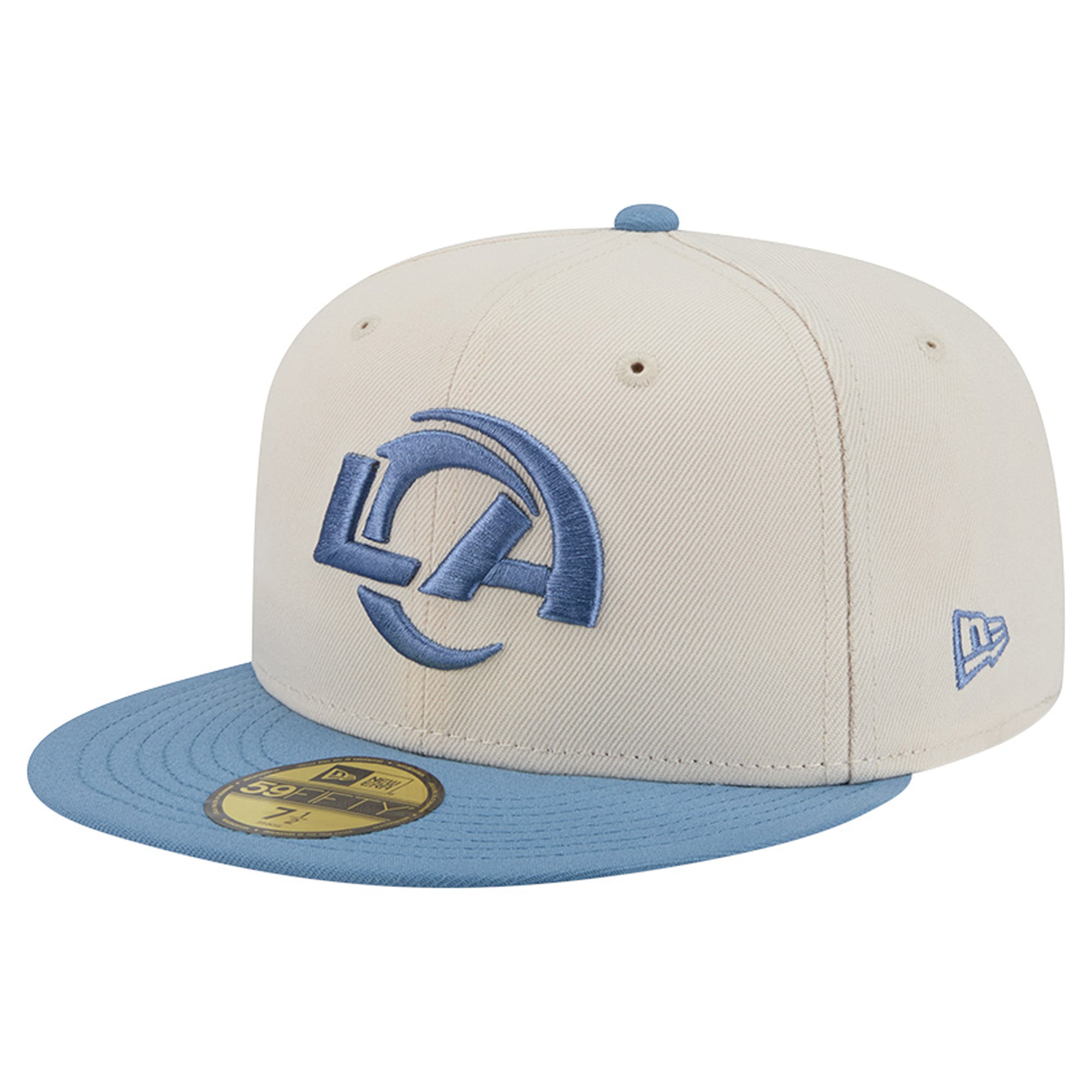 Casquette ajustée New Era 59FIFTY pour homme, coloris crème/bleu, Los Angeles Rams