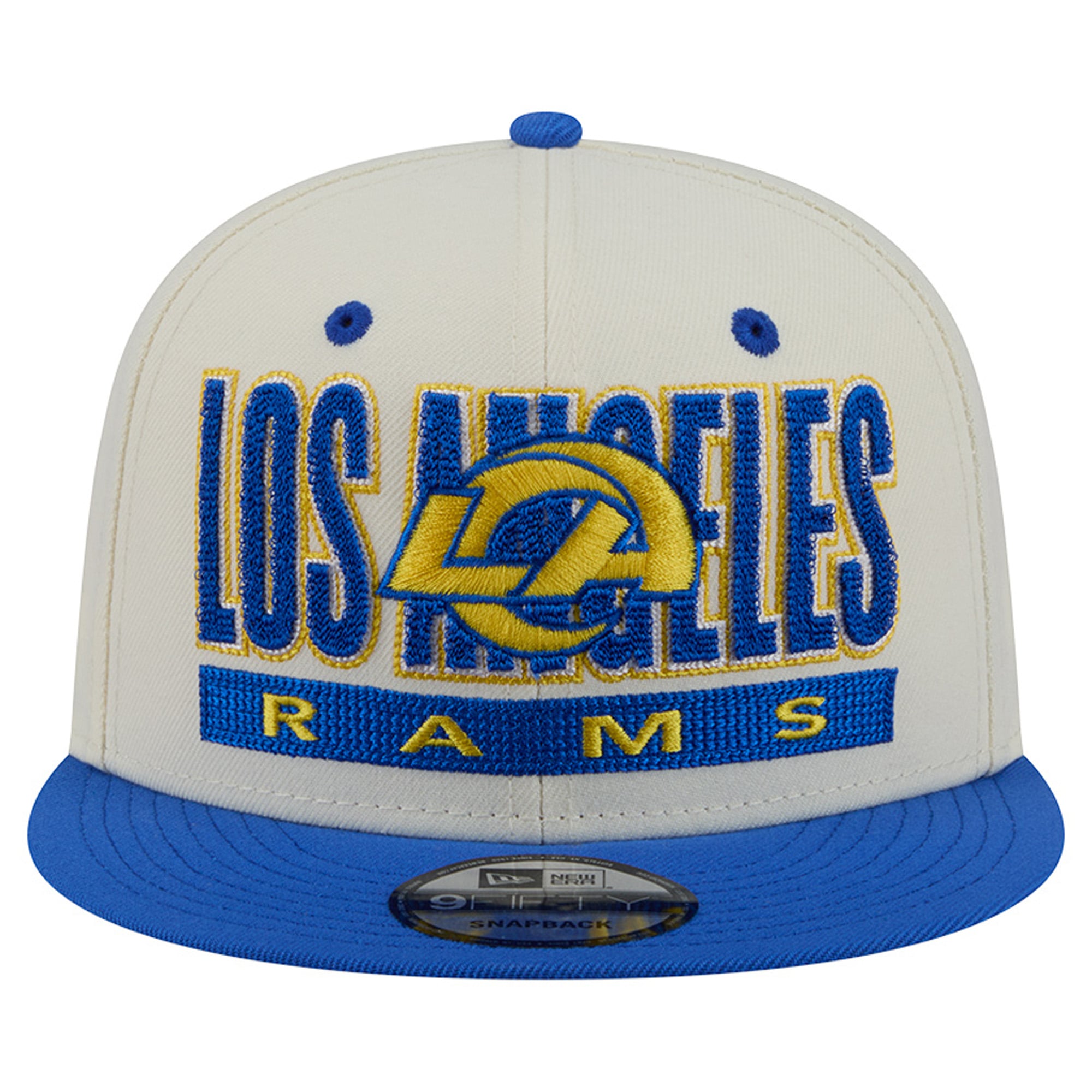 Men's New Era Cream/Royal Los Angeles Rams Classic 9FIFTY Snapback Hat