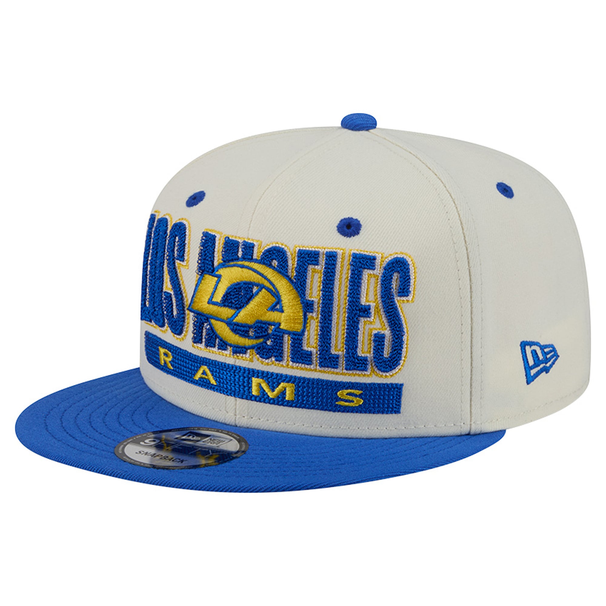 Men's New Era Cream/Royal Los Angeles Rams Classic 9FIFTY Snapback Hat