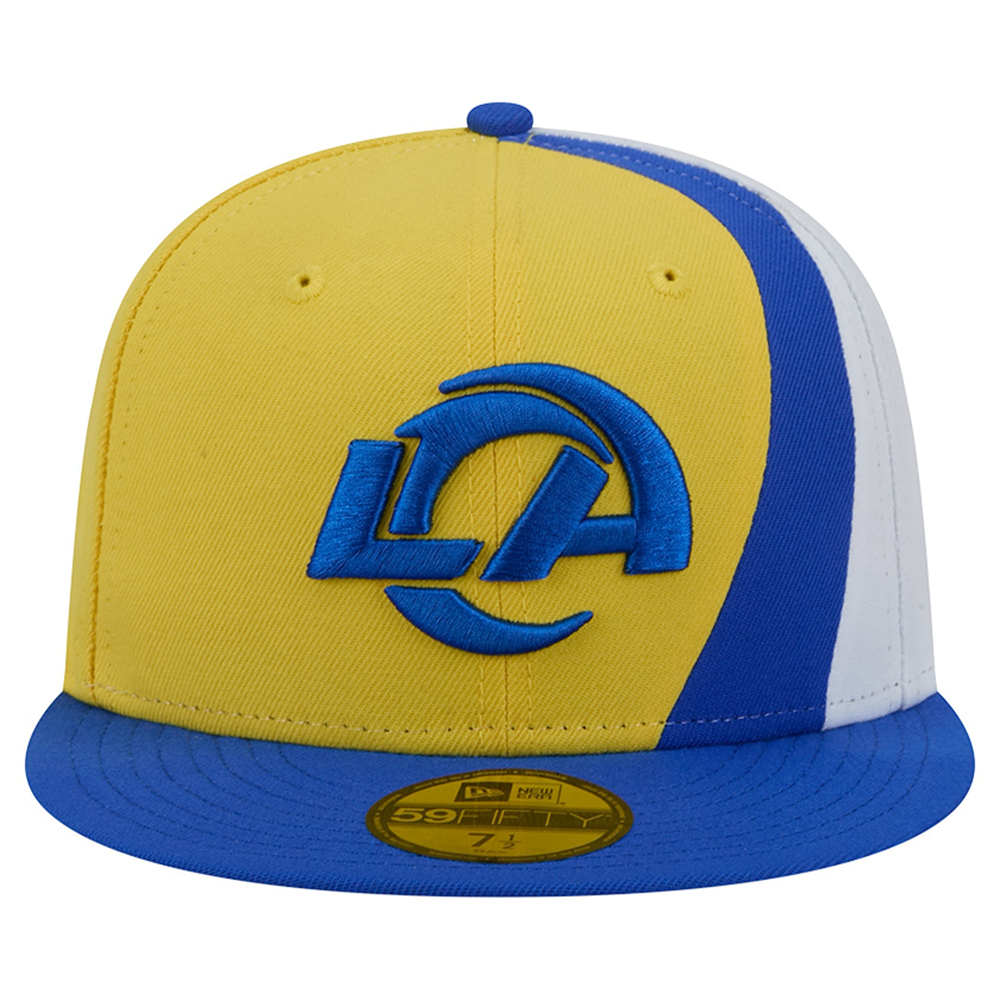 Casquette ajustée New Era Shock 59FIFTY pour homme, couleur or/bleu royal, Los Angeles Rams