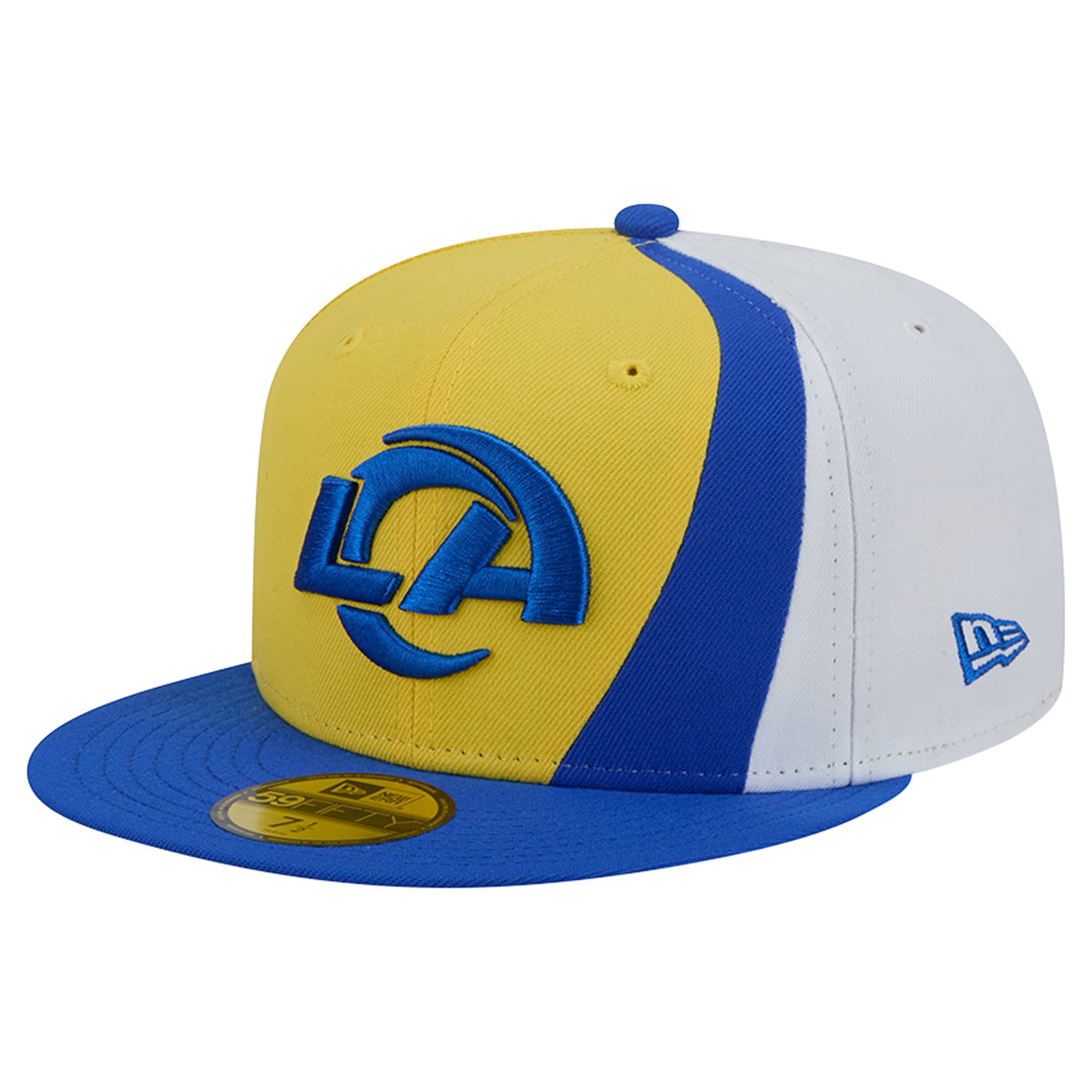 Casquette ajustée New Era Shock 59FIFTY pour homme, couleur or/bleu royal, Los Angeles Rams