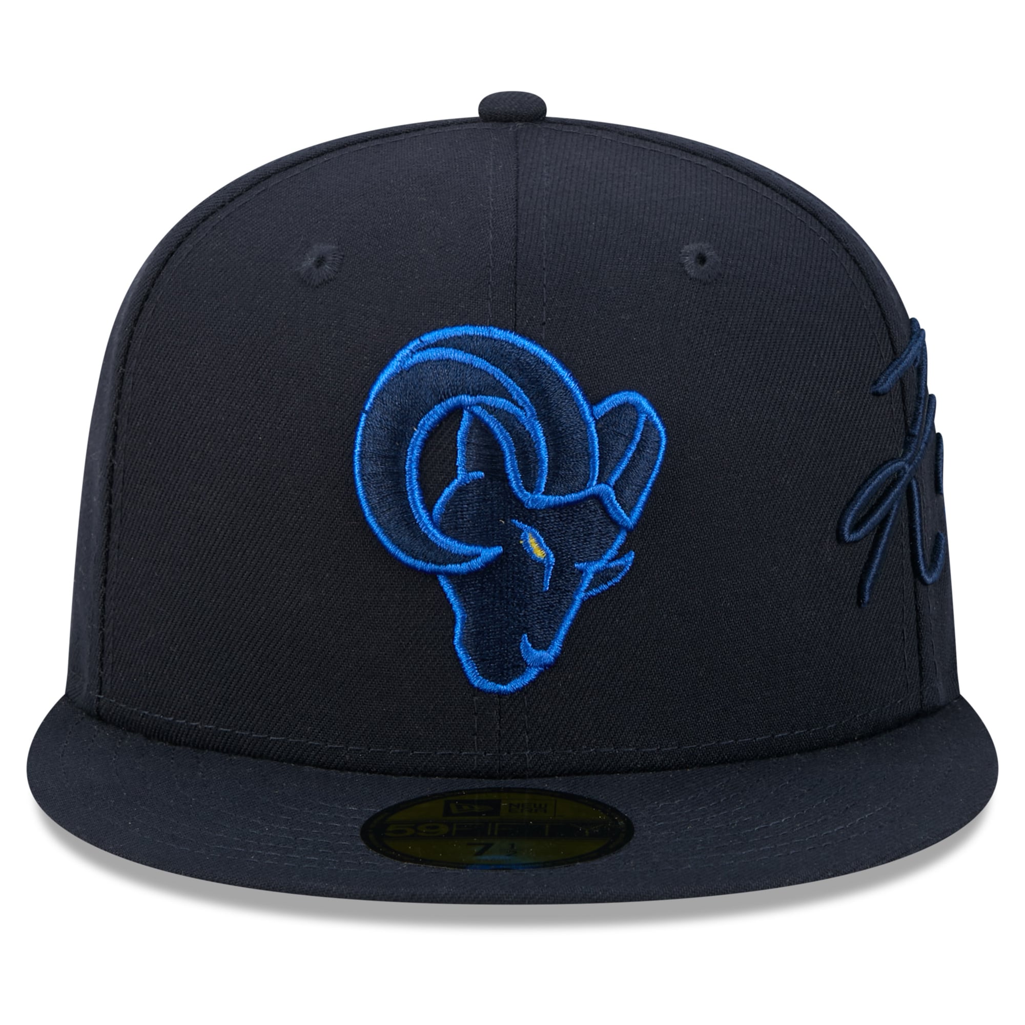 Men's New Era Navy Los Angeles Rams Rivalries Collection Fan Pack Side Script 59FIFTY Fitted Hat