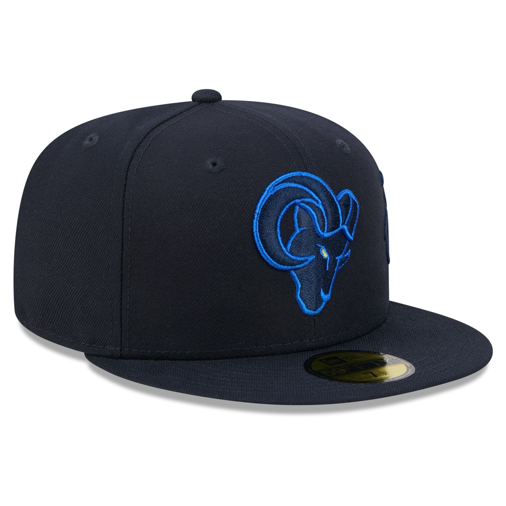 Men's New Era Navy Los Angeles Rams Rivalries Collection Fan Pack Side Script 59FIFTY Fitted Hat