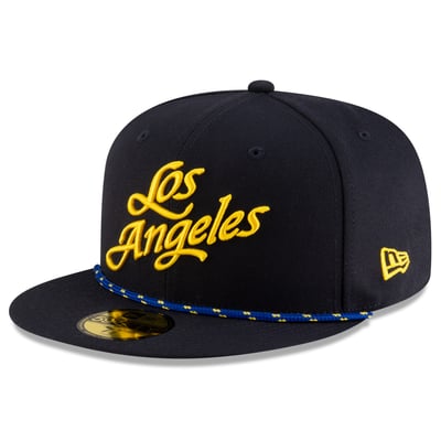  Los Angeles Rams New Era Rivalries Collection Sideline Rope 59FIFTY Fitted Hat - Navy