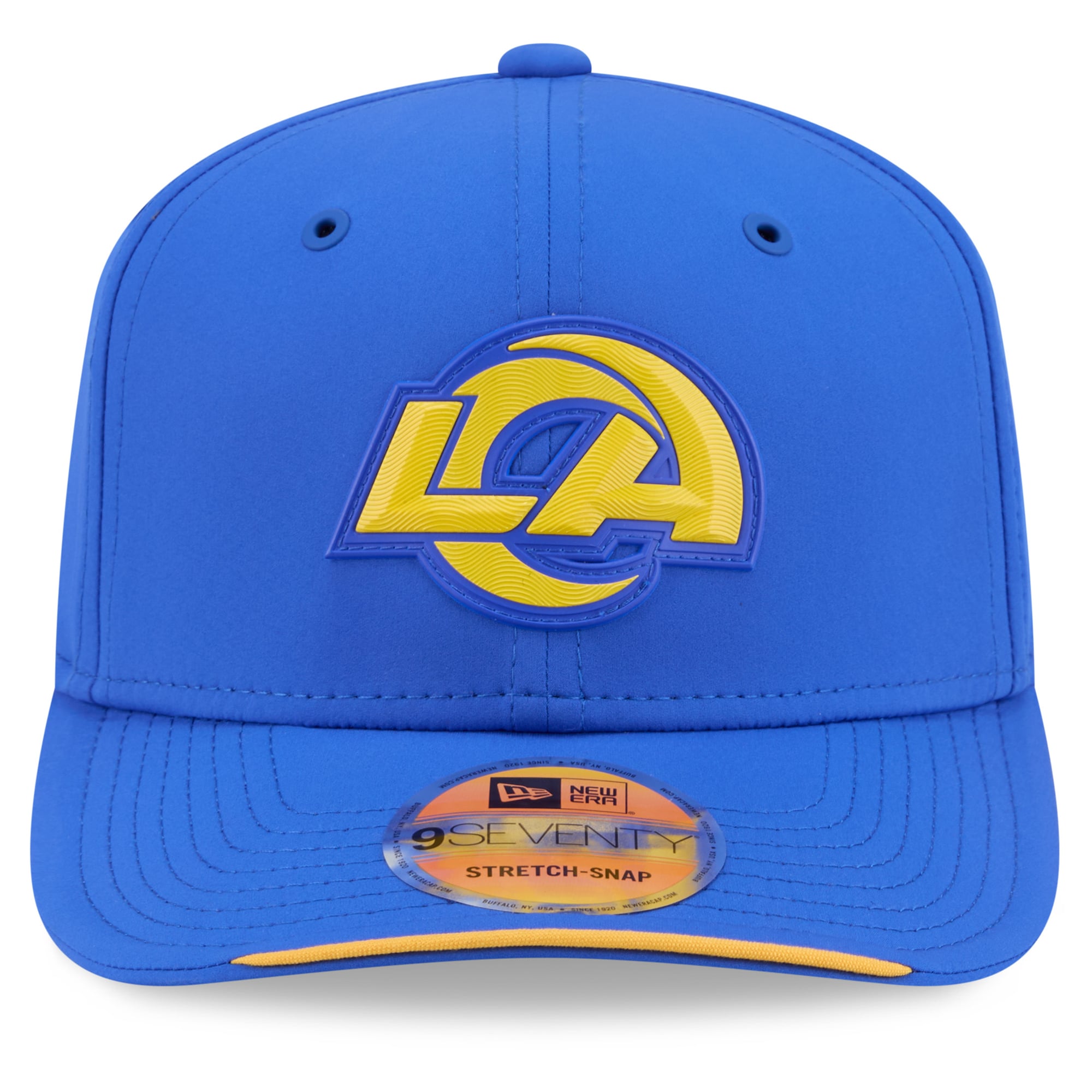 Casquette ajustable New Era Royal Los Angeles Rams 2026 Sideline 9SEVENTY pour homme
