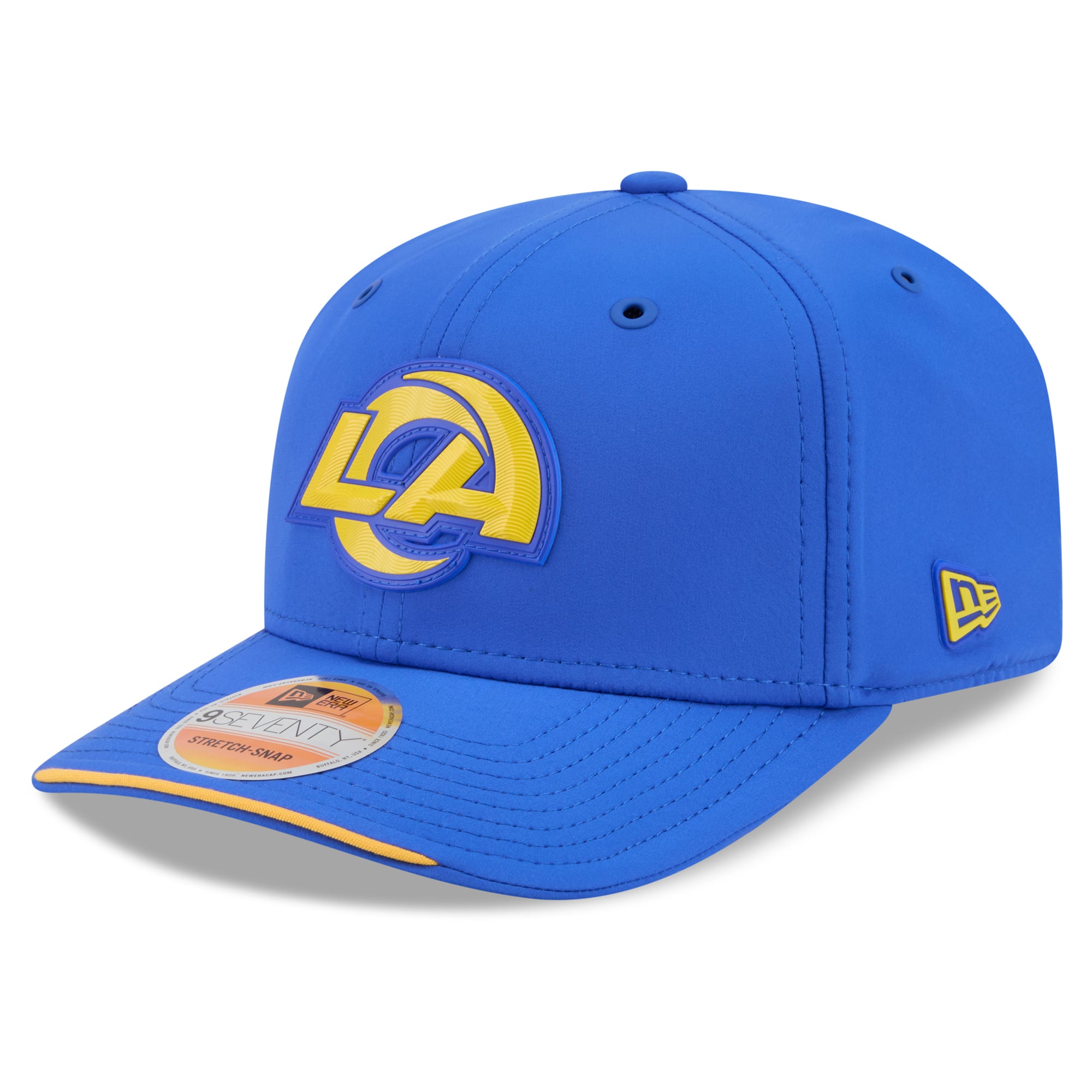 Casquette ajustable New Era Royal Los Angeles Rams 2026 Sideline 9SEVENTY pour homme