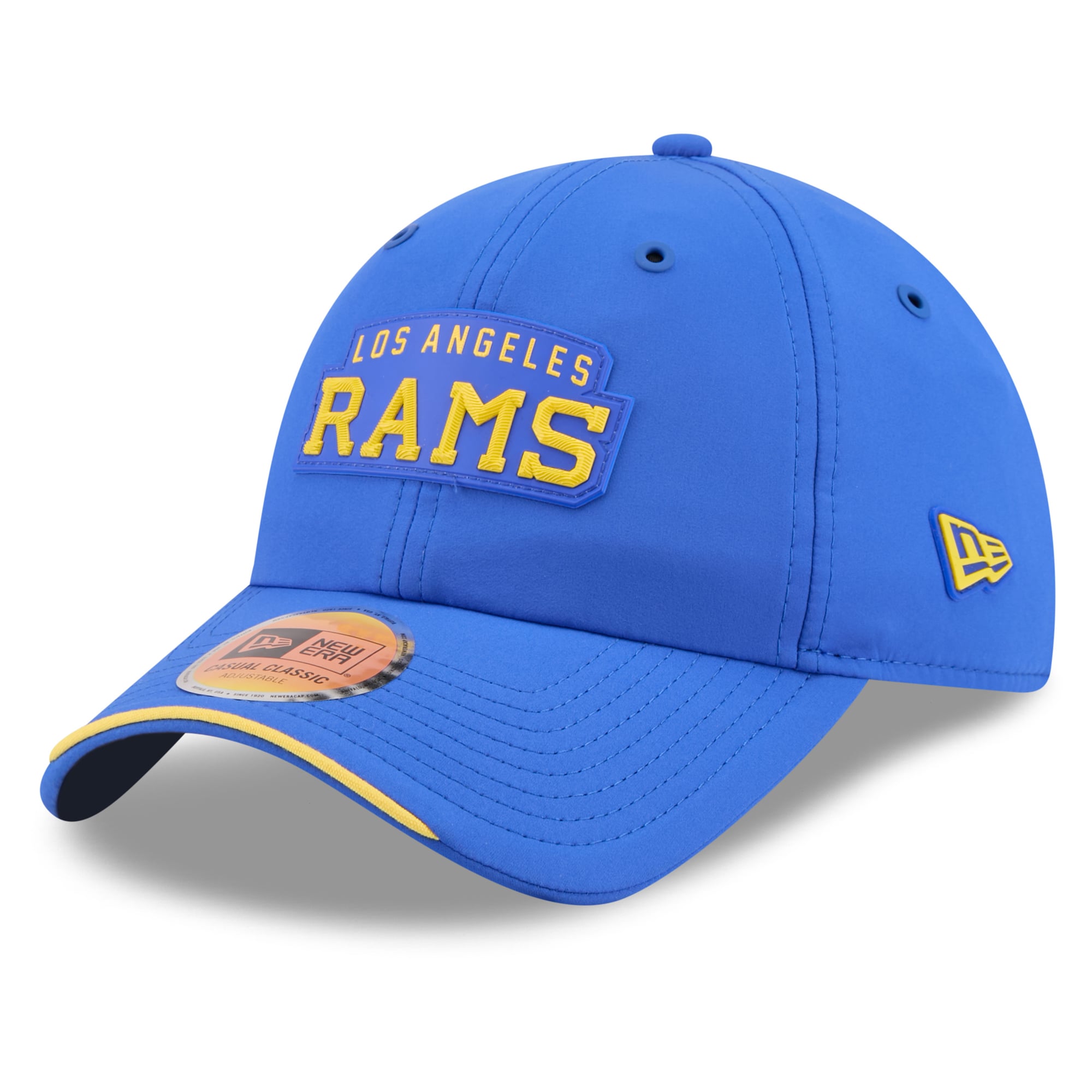 Casquette New Era Royal Los Angeles Rams 2026 Sideline Throwback pour homme, style classique décontracté et ajustable