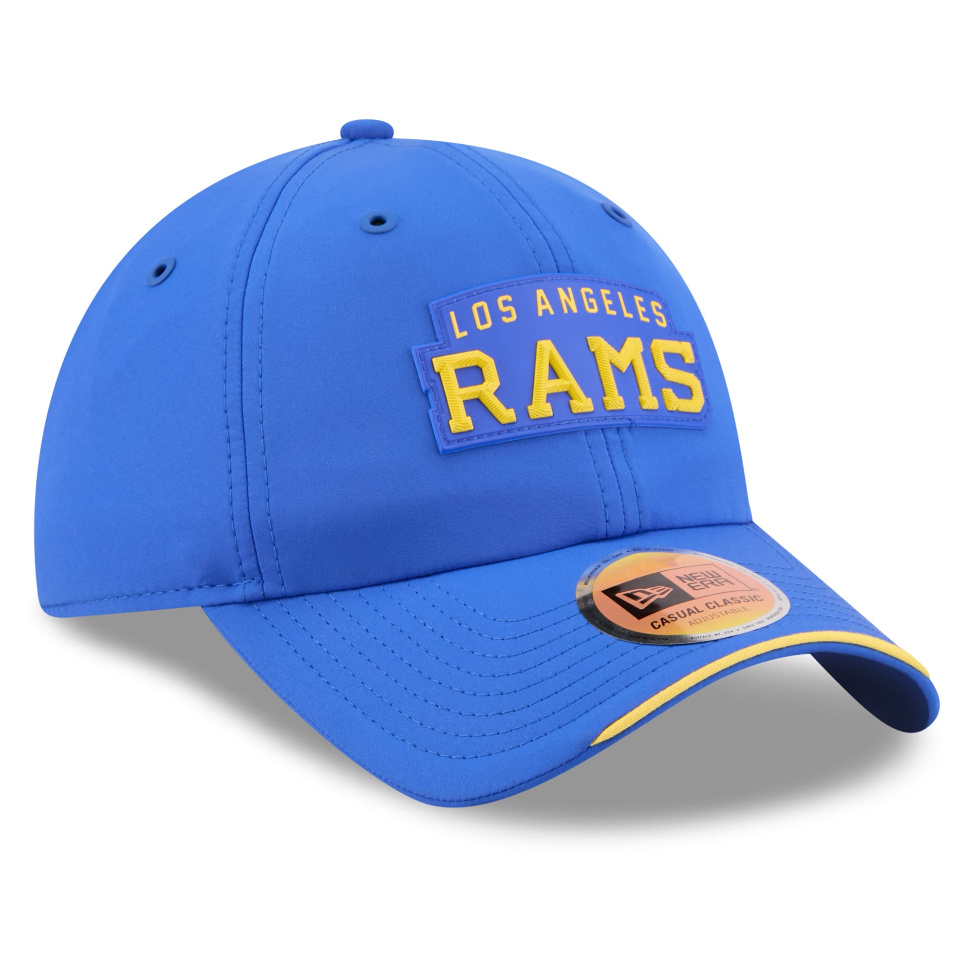 Casquette New Era Royal Los Angeles Rams 2026 Sideline Throwback pour homme, style classique décontracté et ajustable