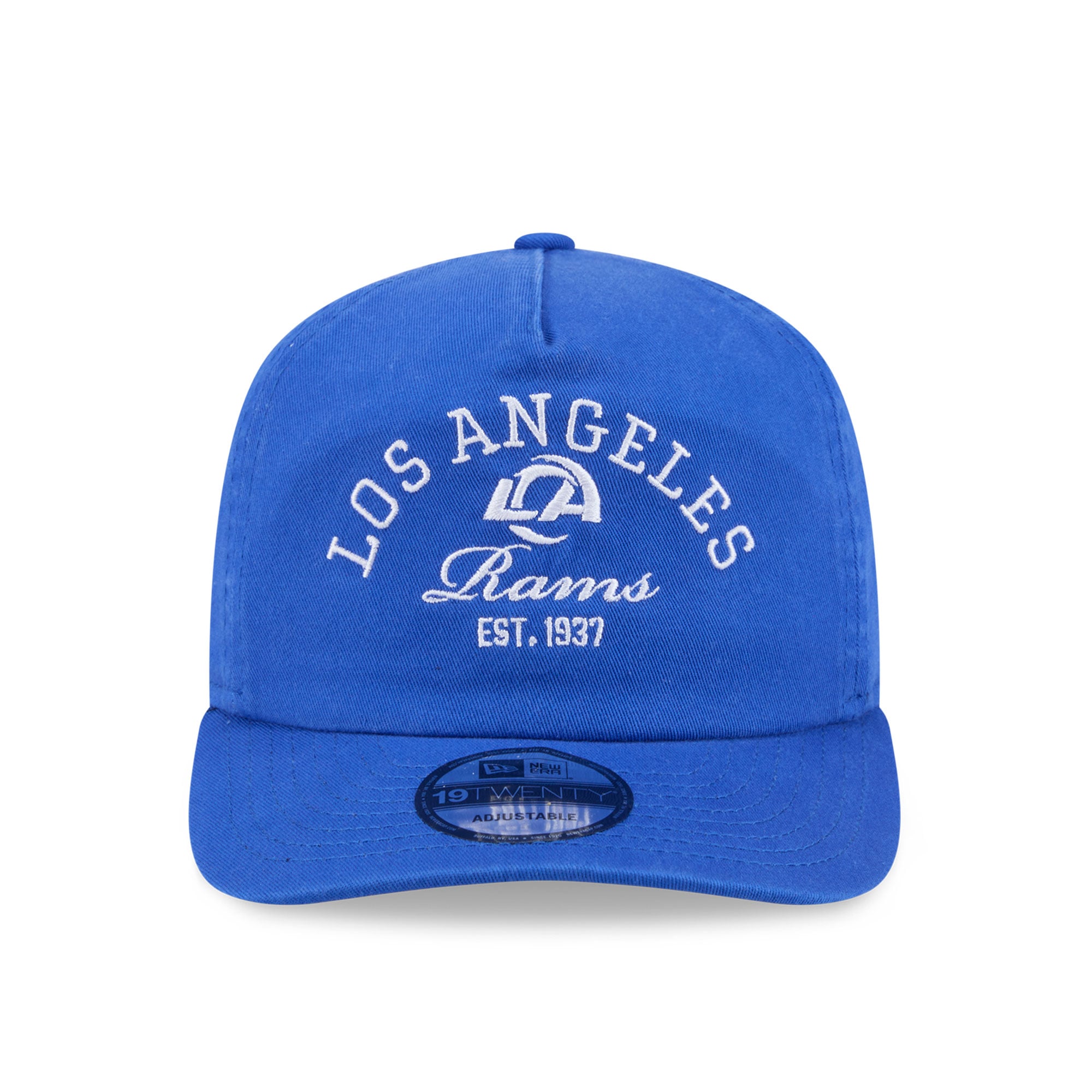 Casquette ajustable New Era Royal Los Angeles Rams Stacked 19TWENTY pour homme