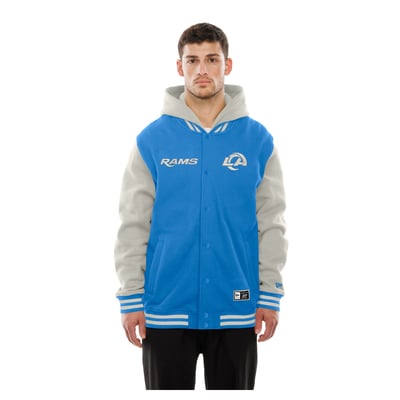 Los Angeles Rams New Era Full-Snap Fleece Hooded Jacket - Royal/Cream
