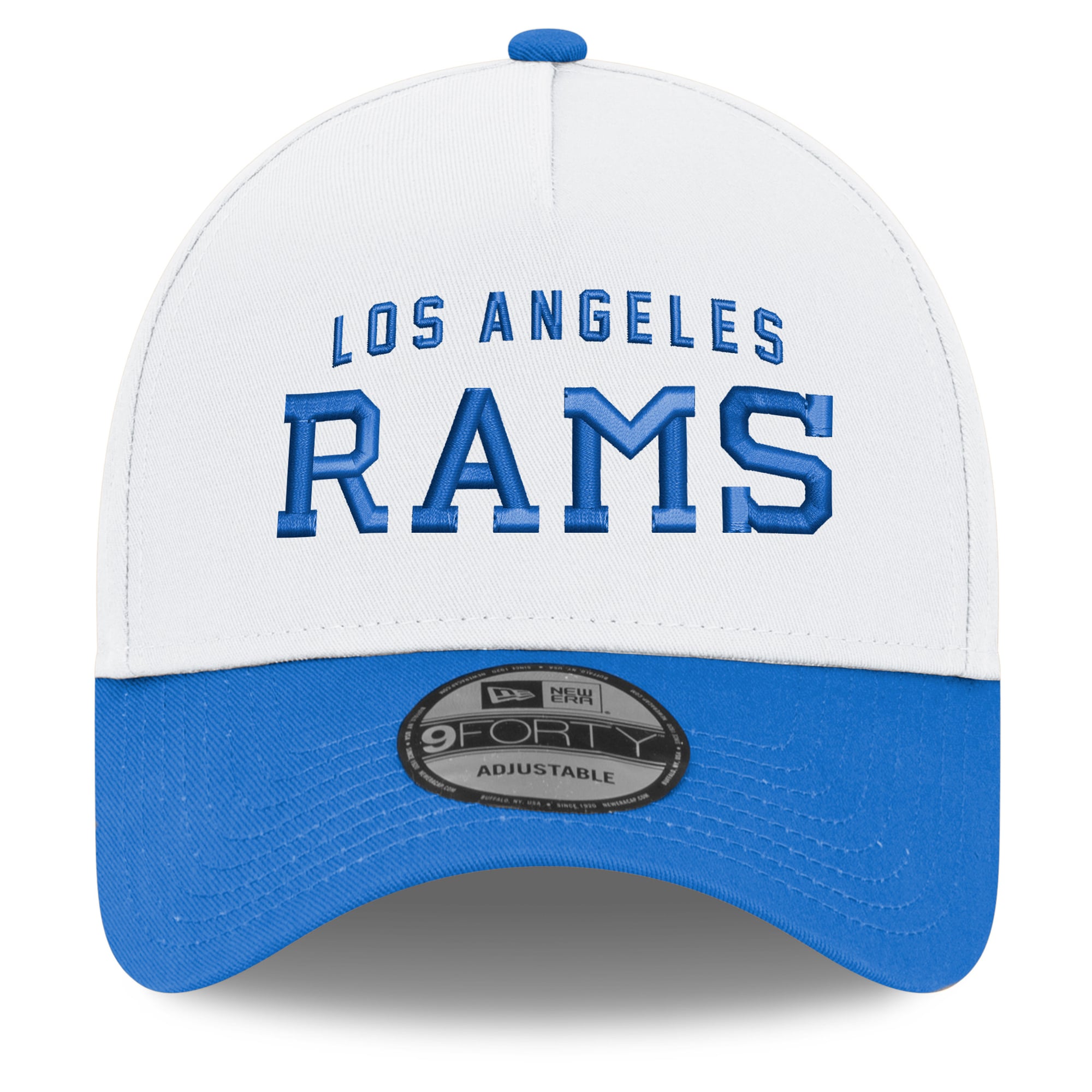 Men's New Era White/Royal Los Angeles Rams Classic Sol Alternate A-Frame 9FORTY Adjustable Hat