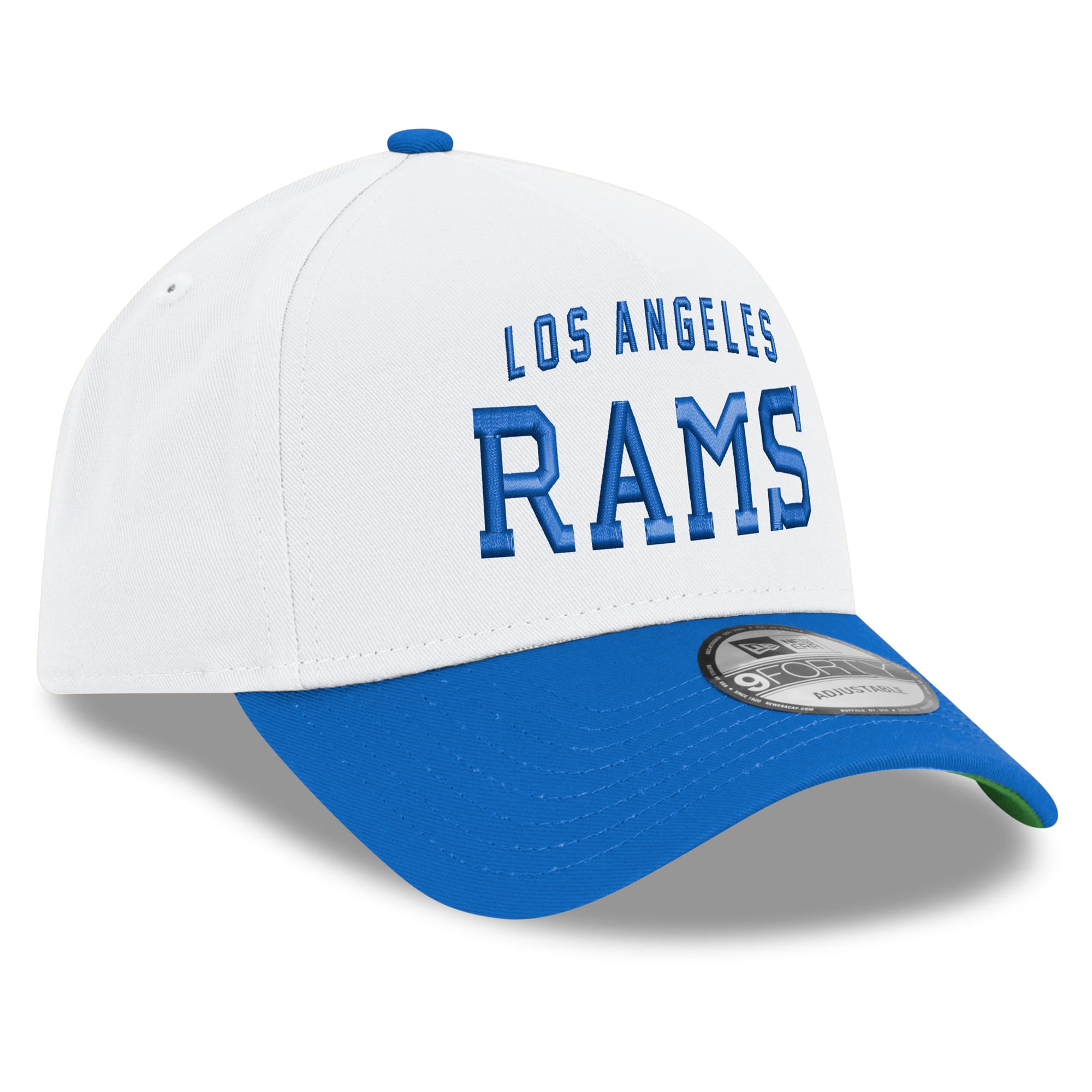 Men's New Era White/Royal Los Angeles Rams Classic Sol Alternate A-Frame 9FORTY Adjustable Hat