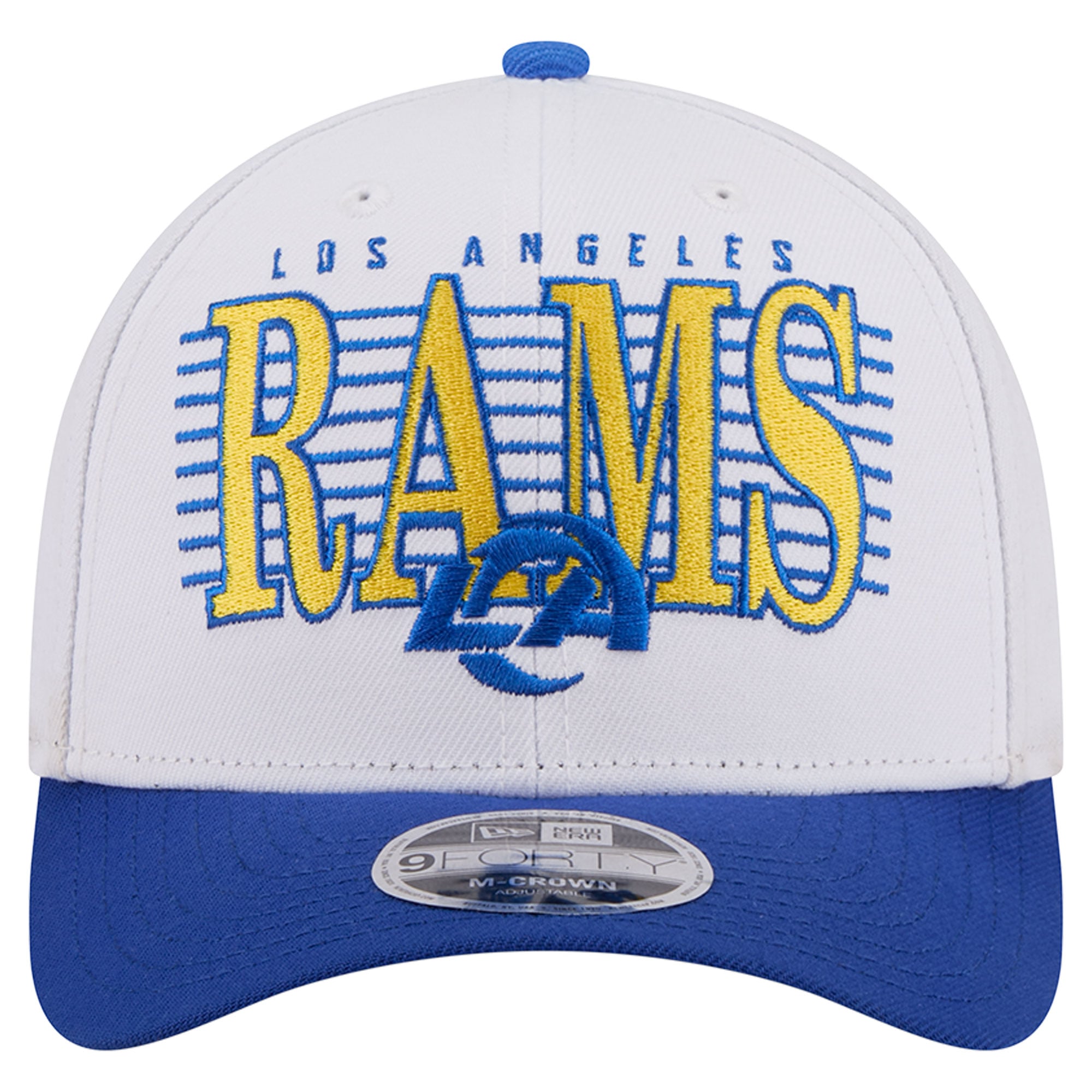 Casquette ajustable New Era blanche/bleu roi Los Angeles Rams Loyal 9FORTY M-Crown pour homme