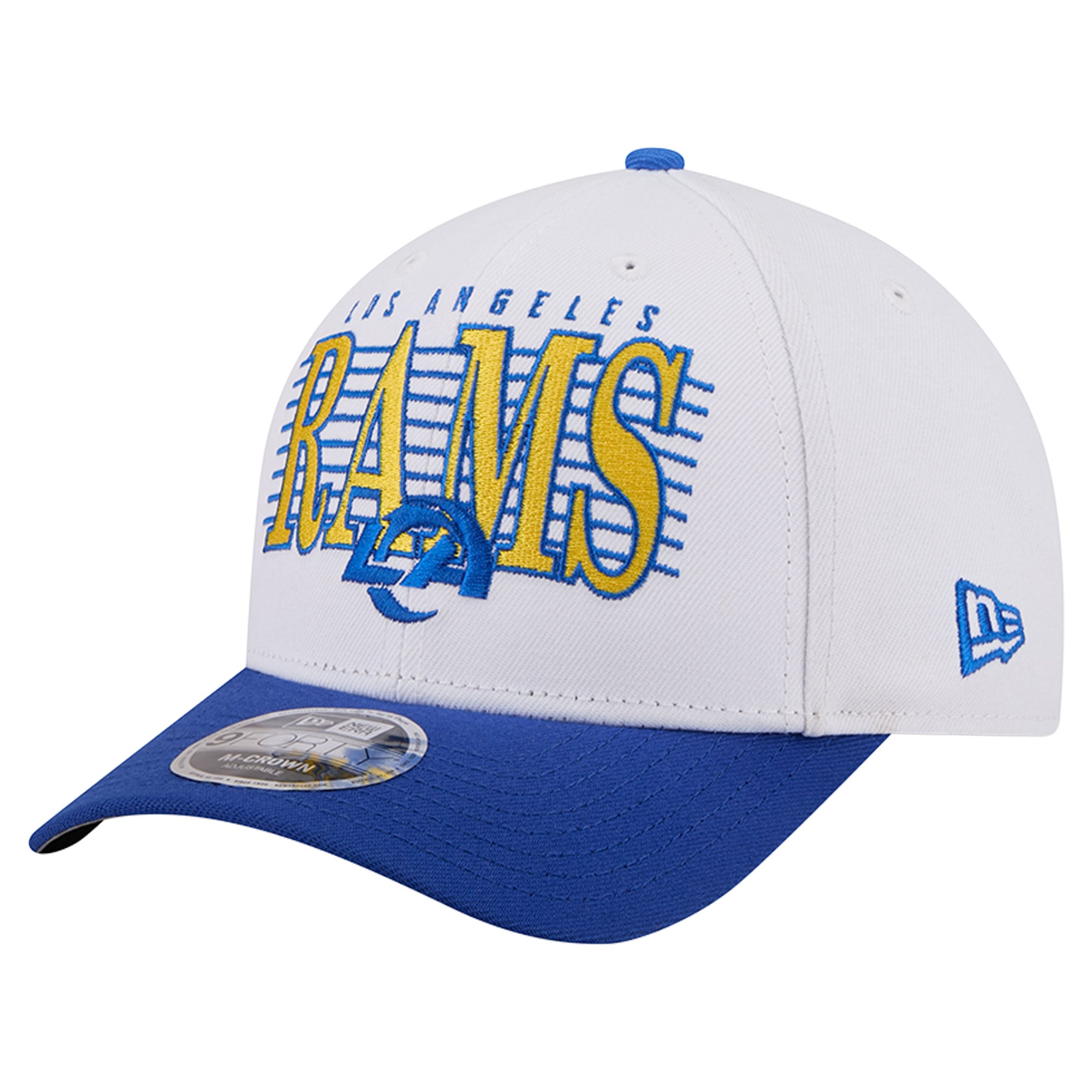 Casquette ajustable New Era blanche/bleu roi Los Angeles Rams Loyal 9FORTY M-Crown pour homme