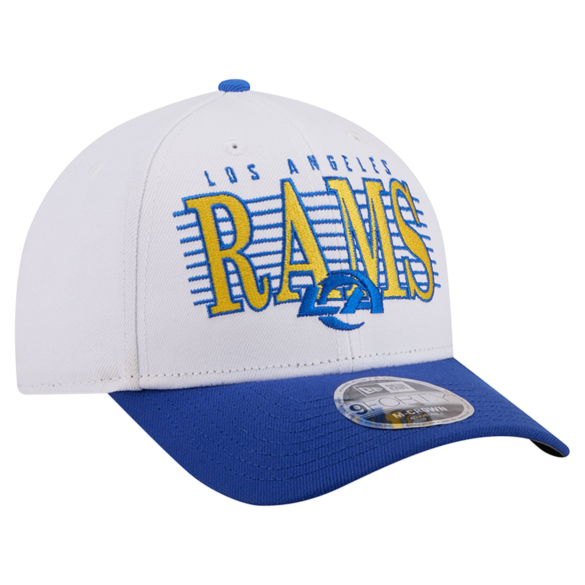 Casquette ajustable New Era blanche/bleu roi Los Angeles Rams Loyal 9FORTY M-Crown pour homme