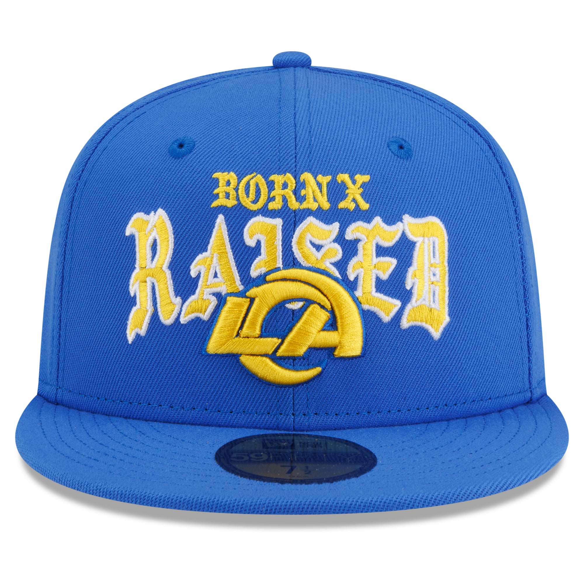 Casquette ajustée New Era x Born Raised Royal Los Angeles Rams 59FIFTY pour homme
