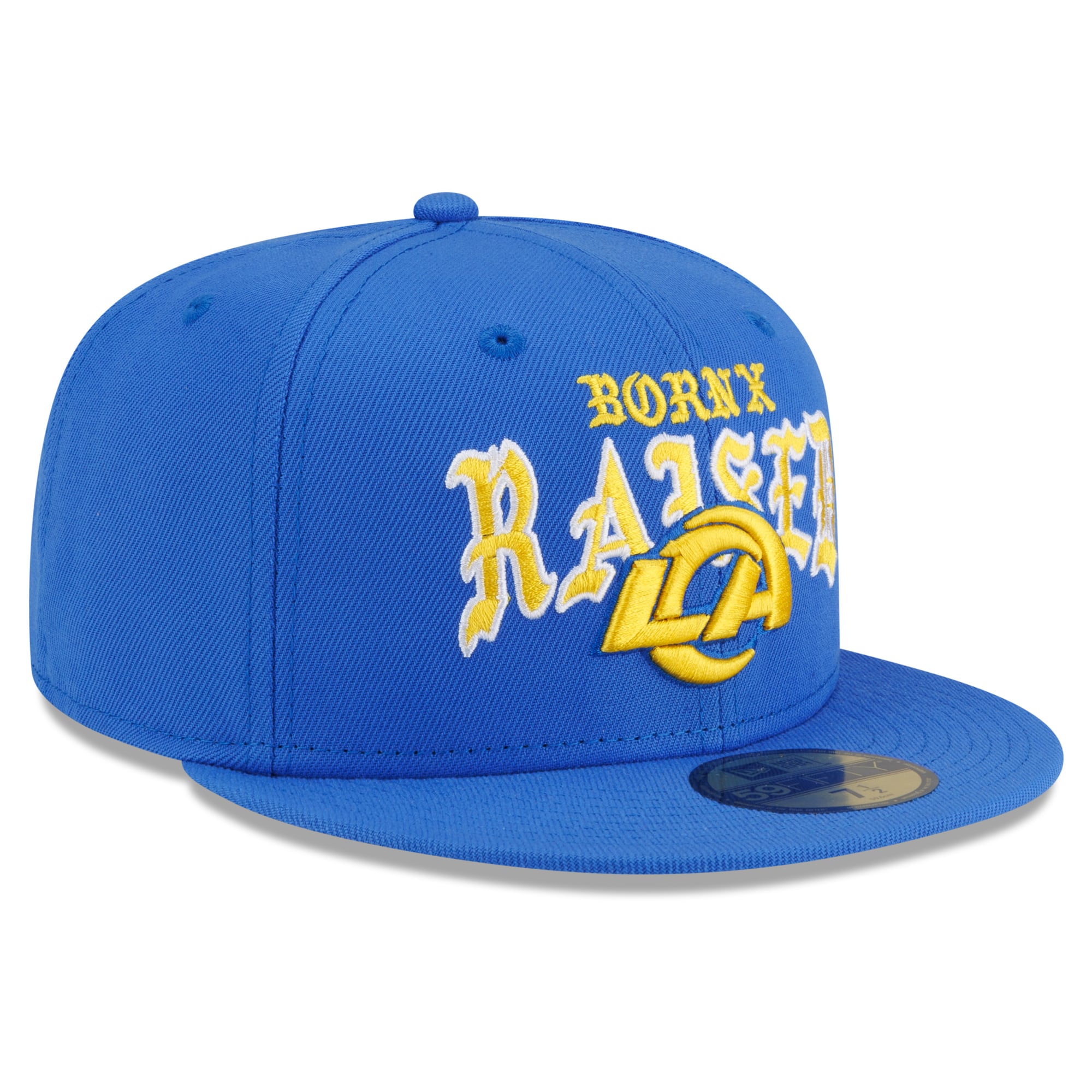 Casquette ajustée New Era x Born Raised Royal Los Angeles Rams 59FIFTY pour homme