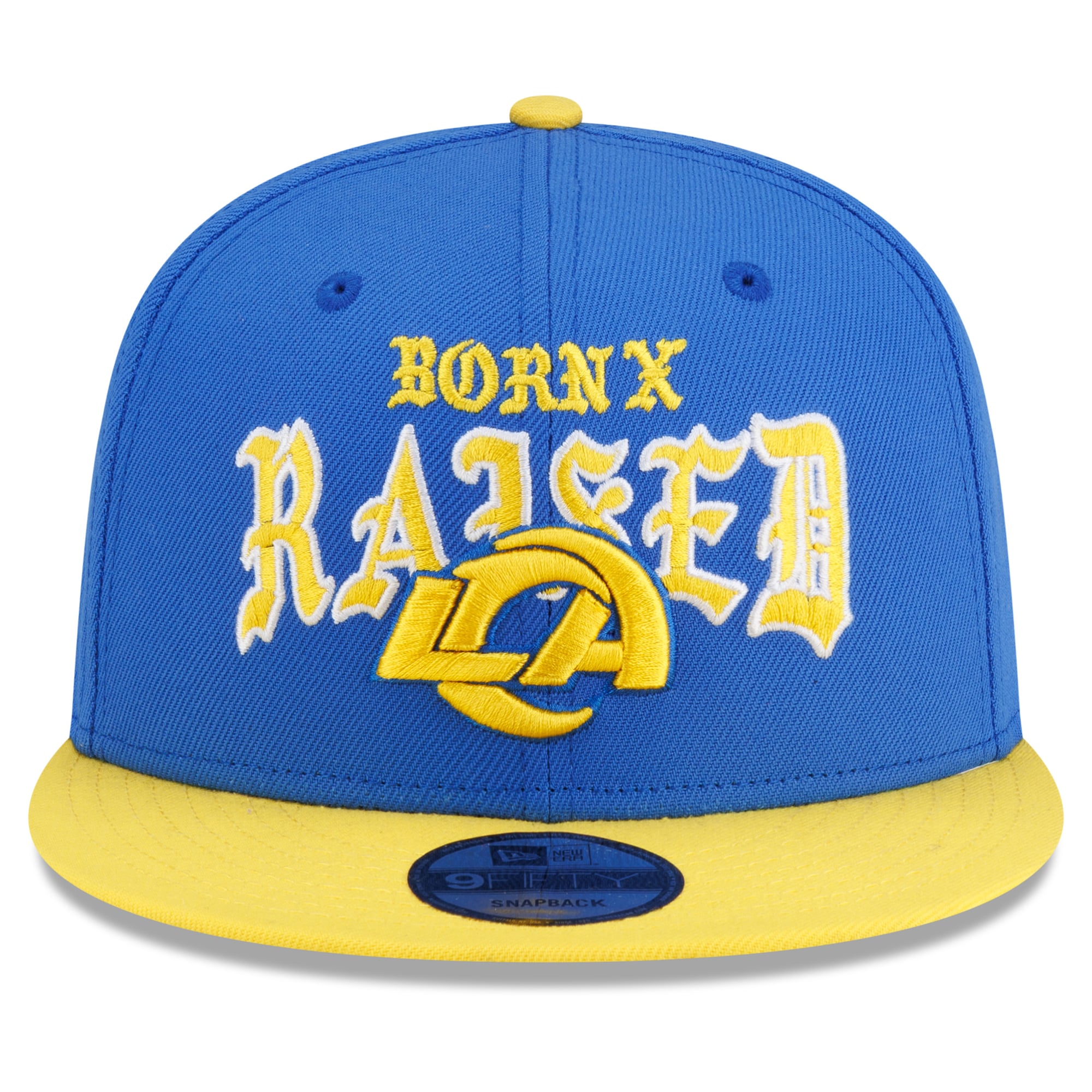 Casquette snapback New Era x Born x Raised bleu roi/or Los Angeles Rams 9FIFTY pour homme