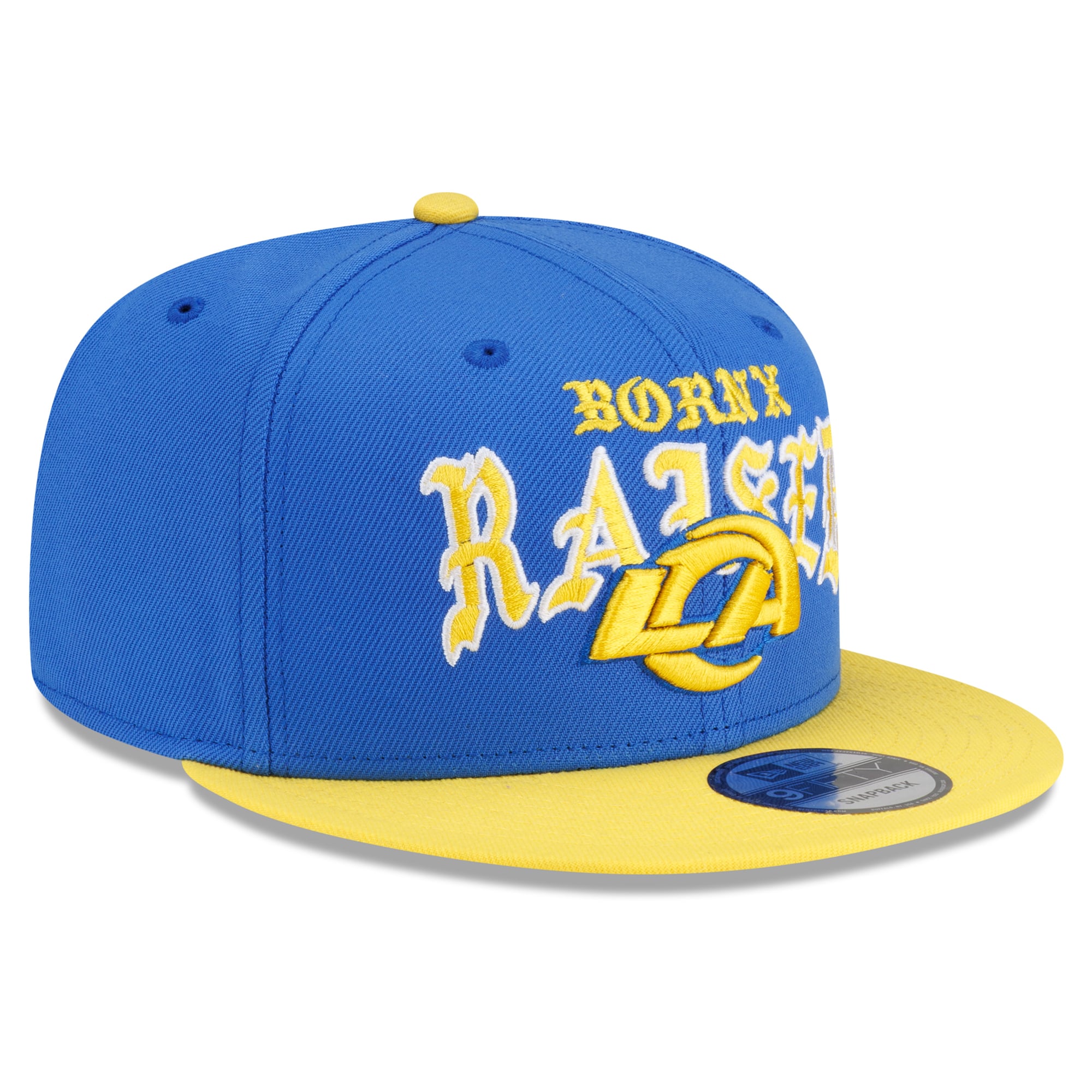 Casquette snapback New Era x Born x Raised bleu roi/or Los Angeles Rams 9FIFTY pour homme